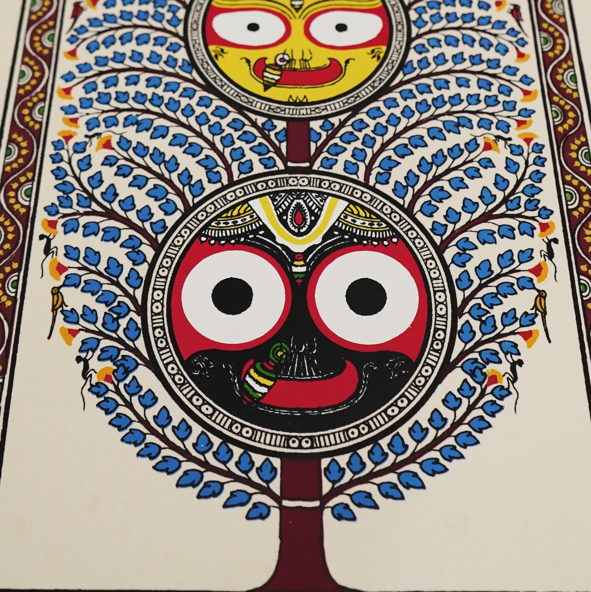 Handpainted Pattachitra Tree of Life - Jagannath Blue
