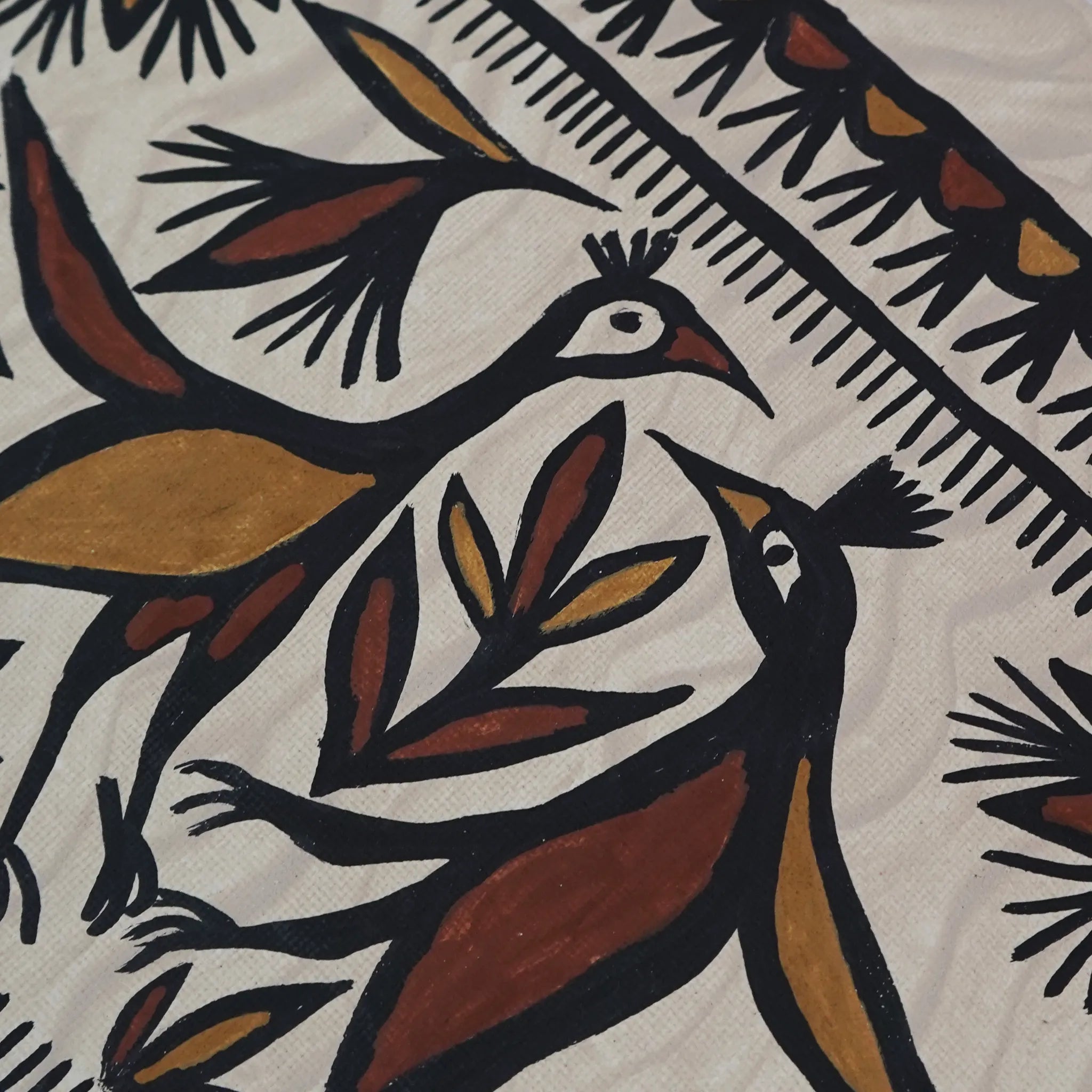 Sohrai Tribal Art Abstract Birds