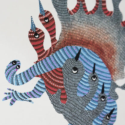 Multiple Heads Gond Artwork