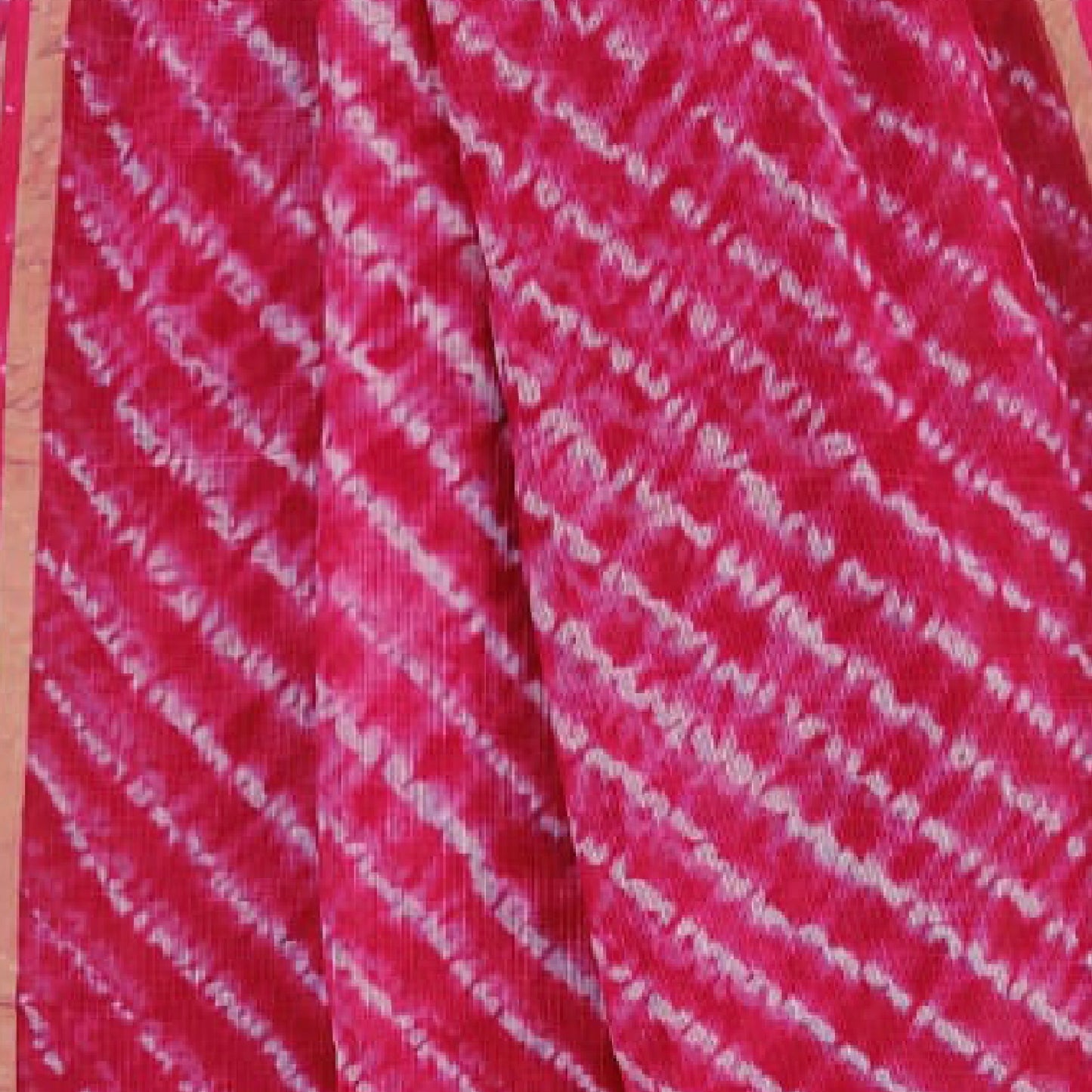 Kota Doria - Shibori Saree-Pink