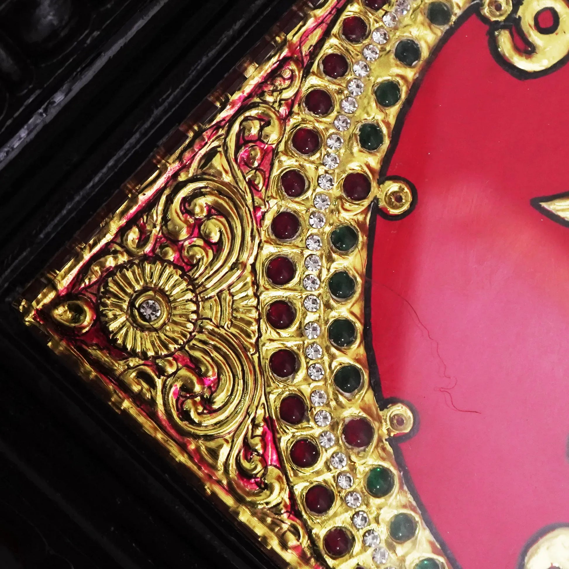 Tanjore Clock with Parrot Motifs