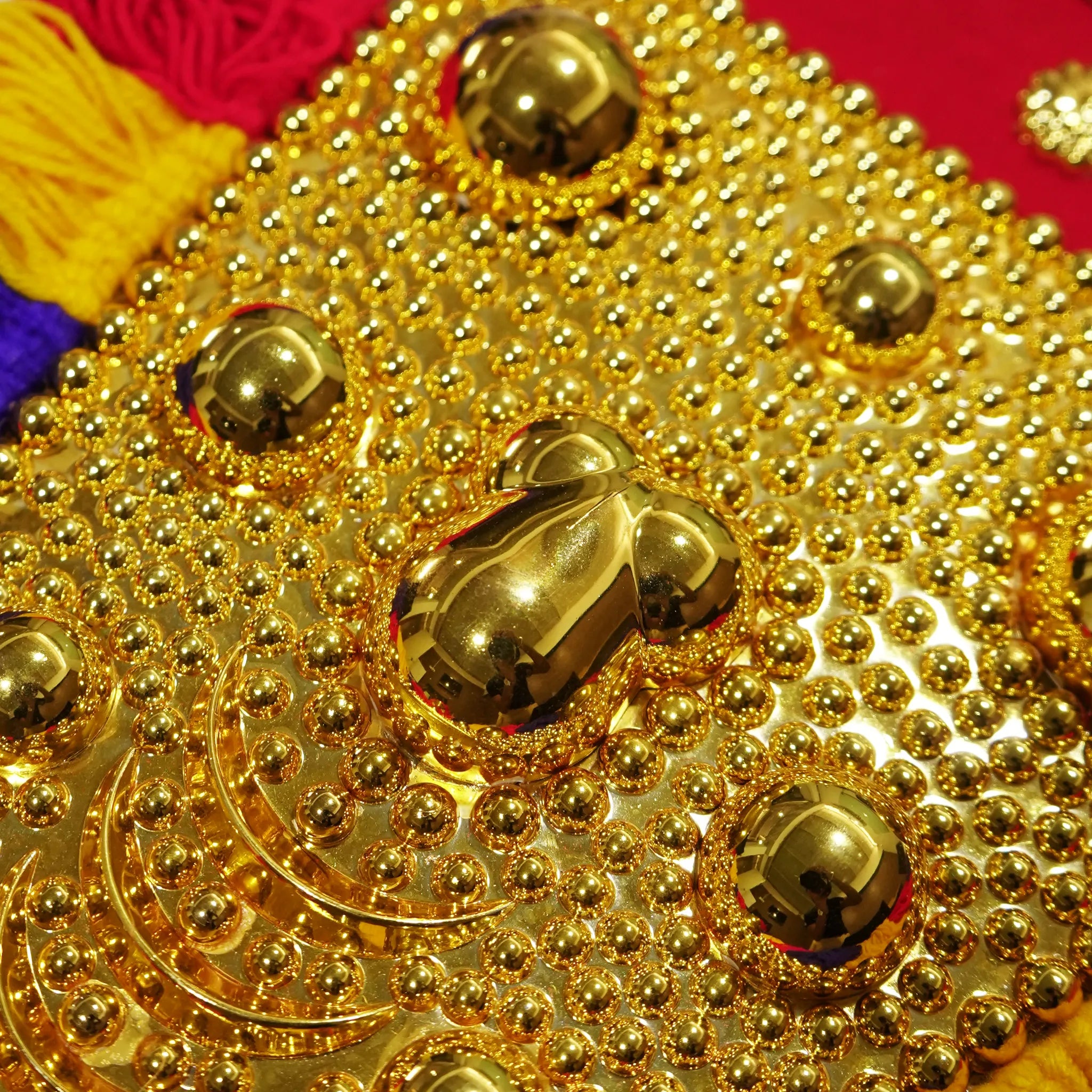 Traditional Kerala Nettipattam-Blue, Red and Yellow(30 Inch)