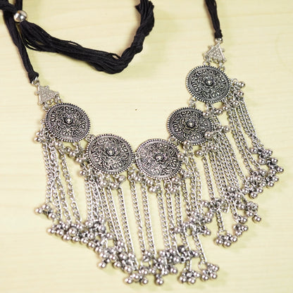 German Silver Coin Necklace with Danglers