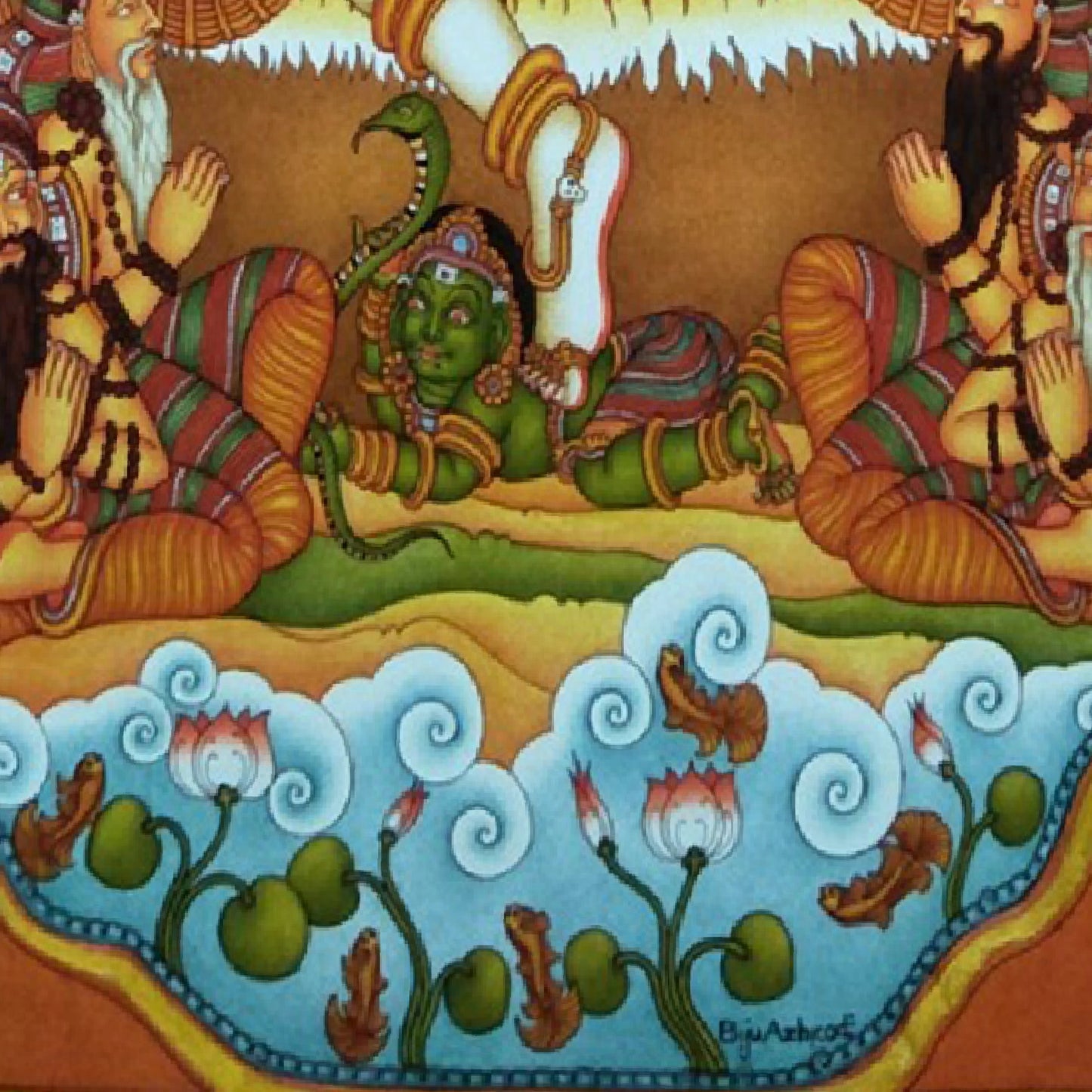 Kerala Mural Painting Dakshinamurthy Shiva - Made to Order