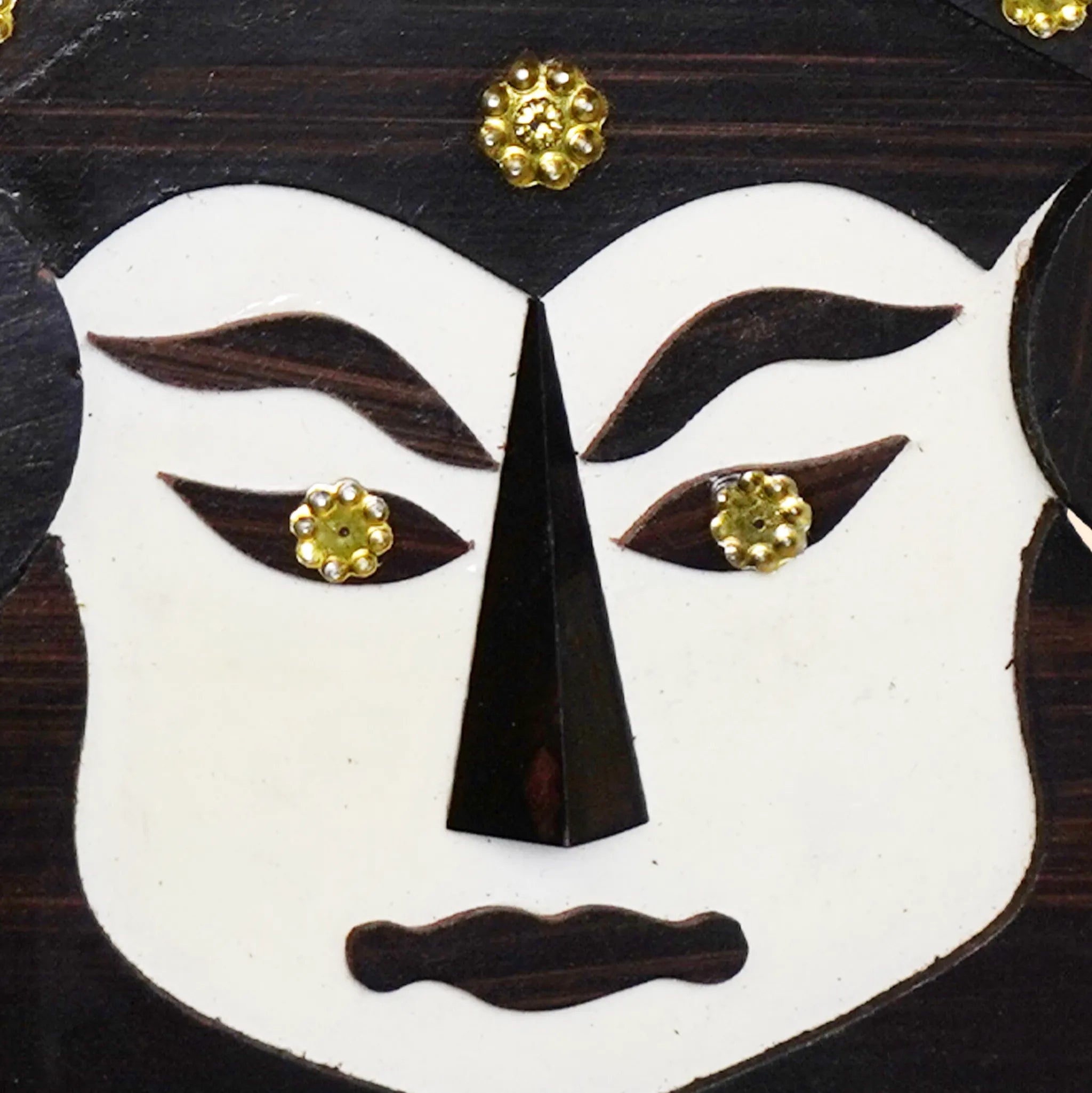 Wood and Brass Kathakali Head