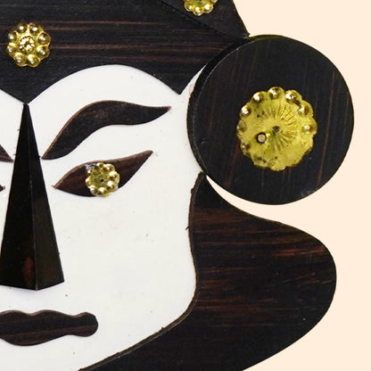 Wood and Brass Kathakali Head