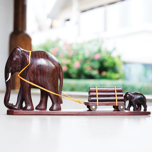 elephant with a cart made from rosewood is a traditional and elegant Masterpiece