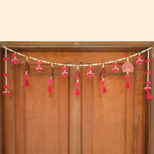 Graceful Lotus Hanging Toran - Door Decor