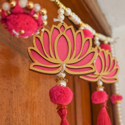 Graceful Lotus Hanging Toran - Door Decor