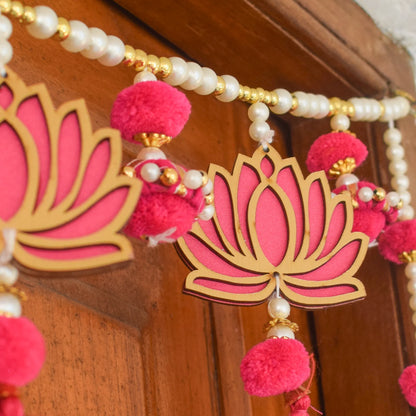 Graceful Lotus Hanging Toran - Door Decor