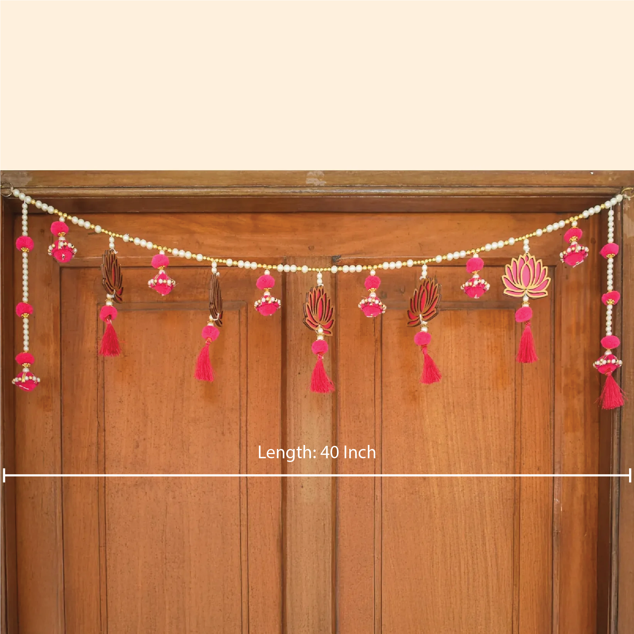 Graceful Lotus Hanging Toran - Door Decor