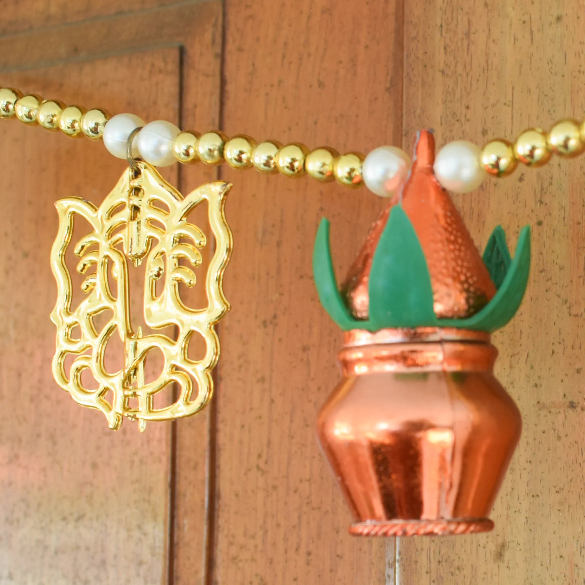 Traditional Ganesha Toran with Kalash & Leaf Motifs Festive Door Hanging Décor for Home Entrance