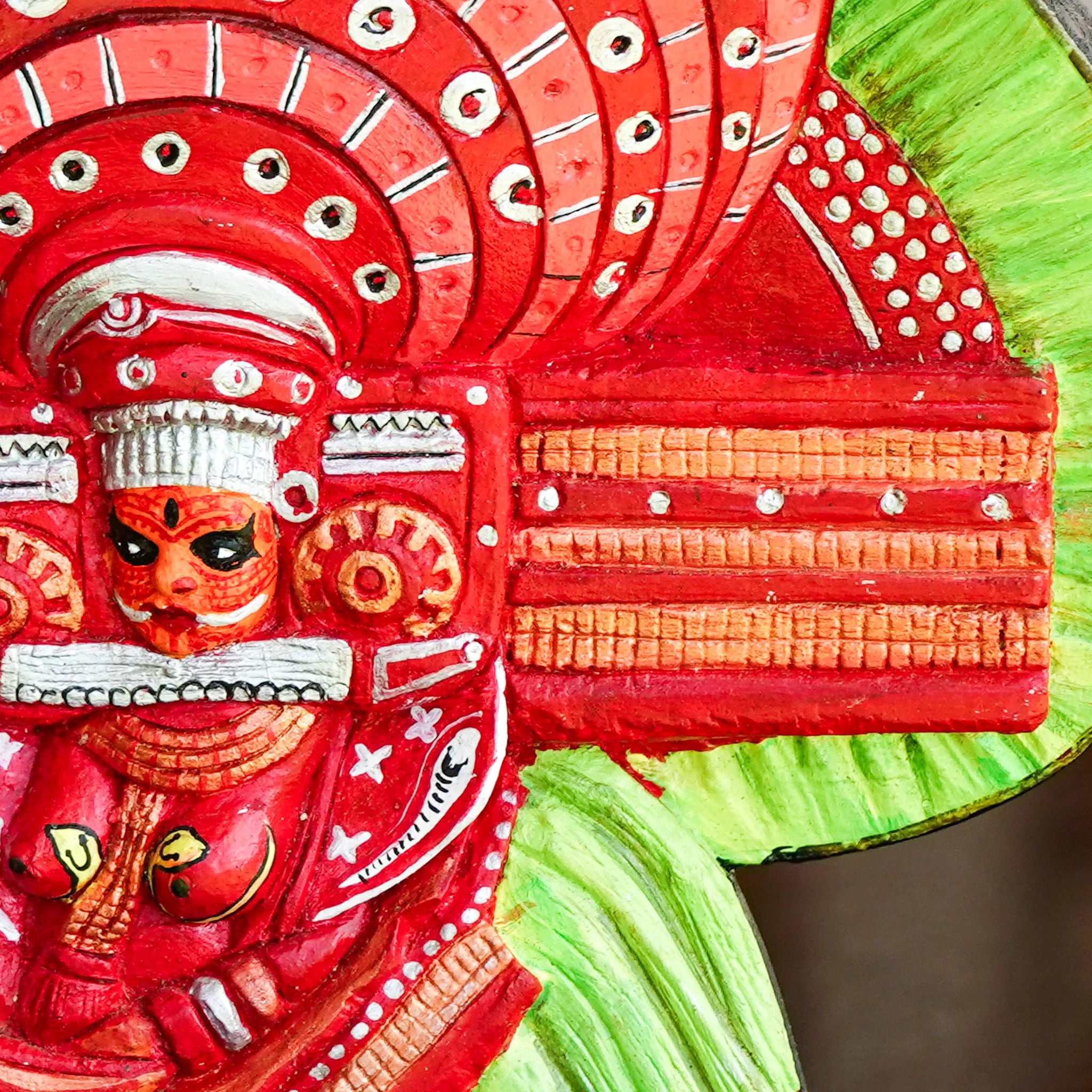 Handcrafted Panangad Bhagavathi Theyyam Wooden Art Piece-Made to Order