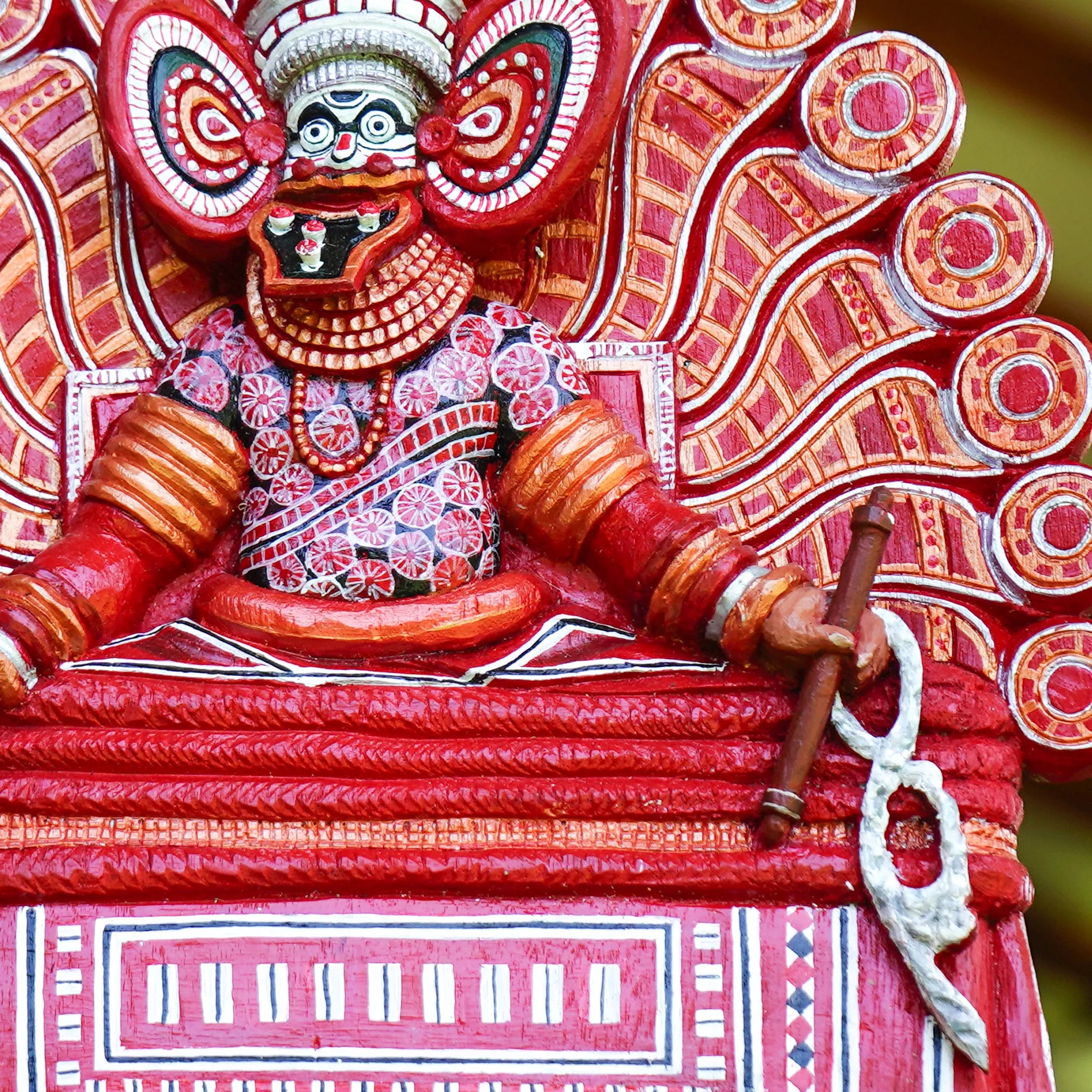 Handcrafted Kuttichathan Theyyam Wooden Decor- Made to Order