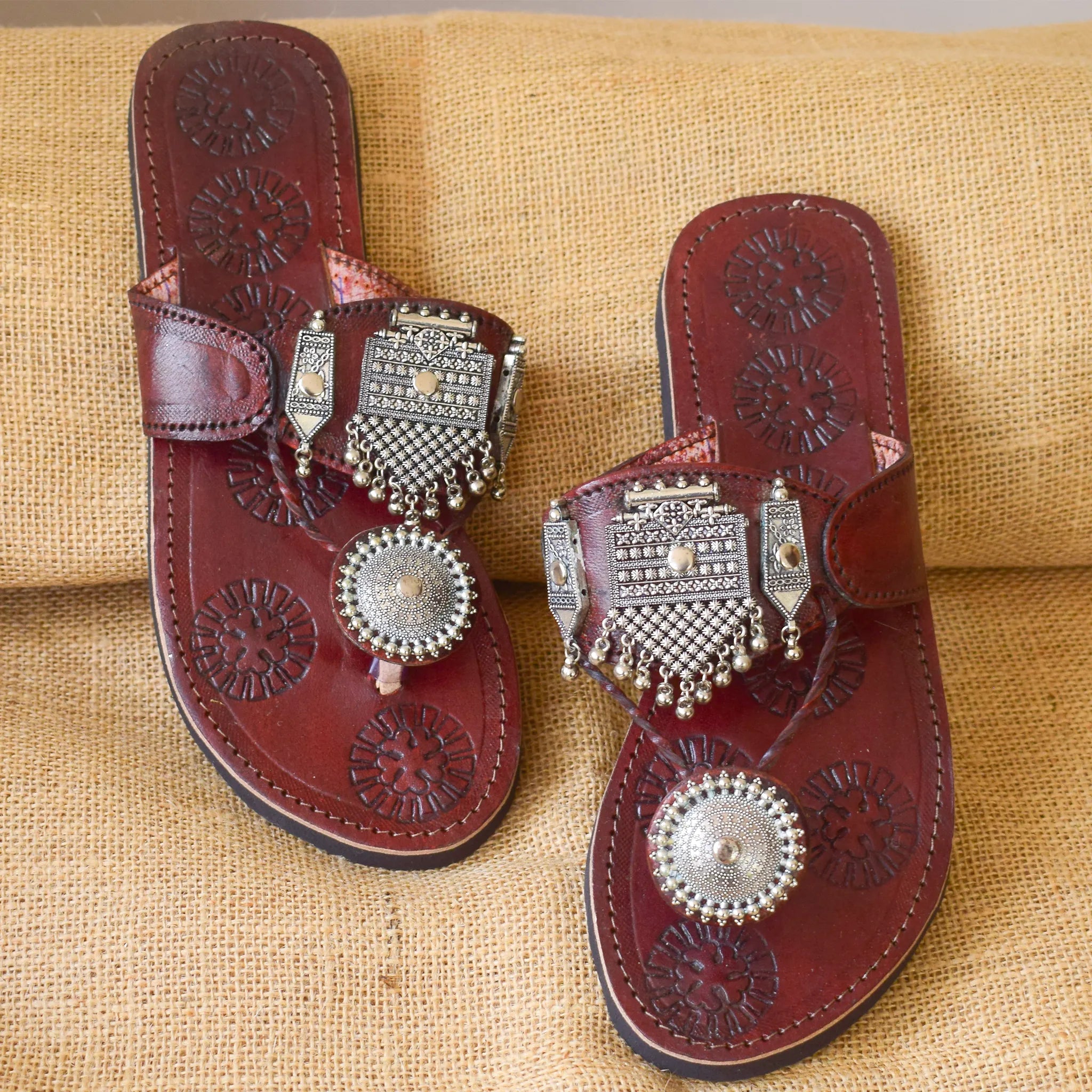 Ghunghroo Charm Leather Chappals