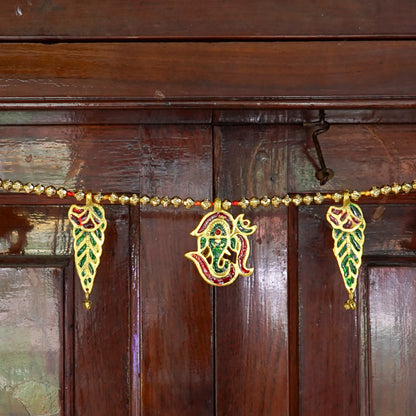 Colorful Ohm and Leaf Toran - Door Decor