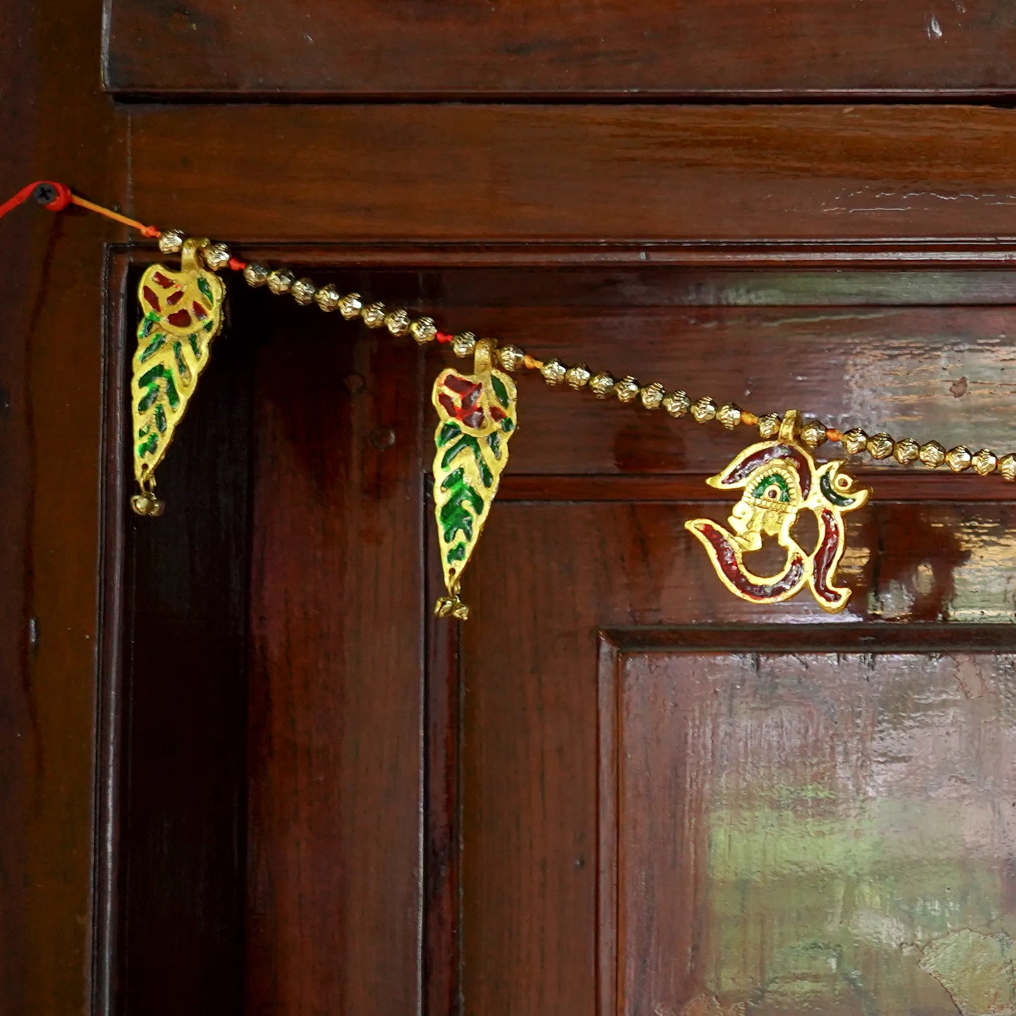 Colorful Ohm and Leaf Toran - Door Decor