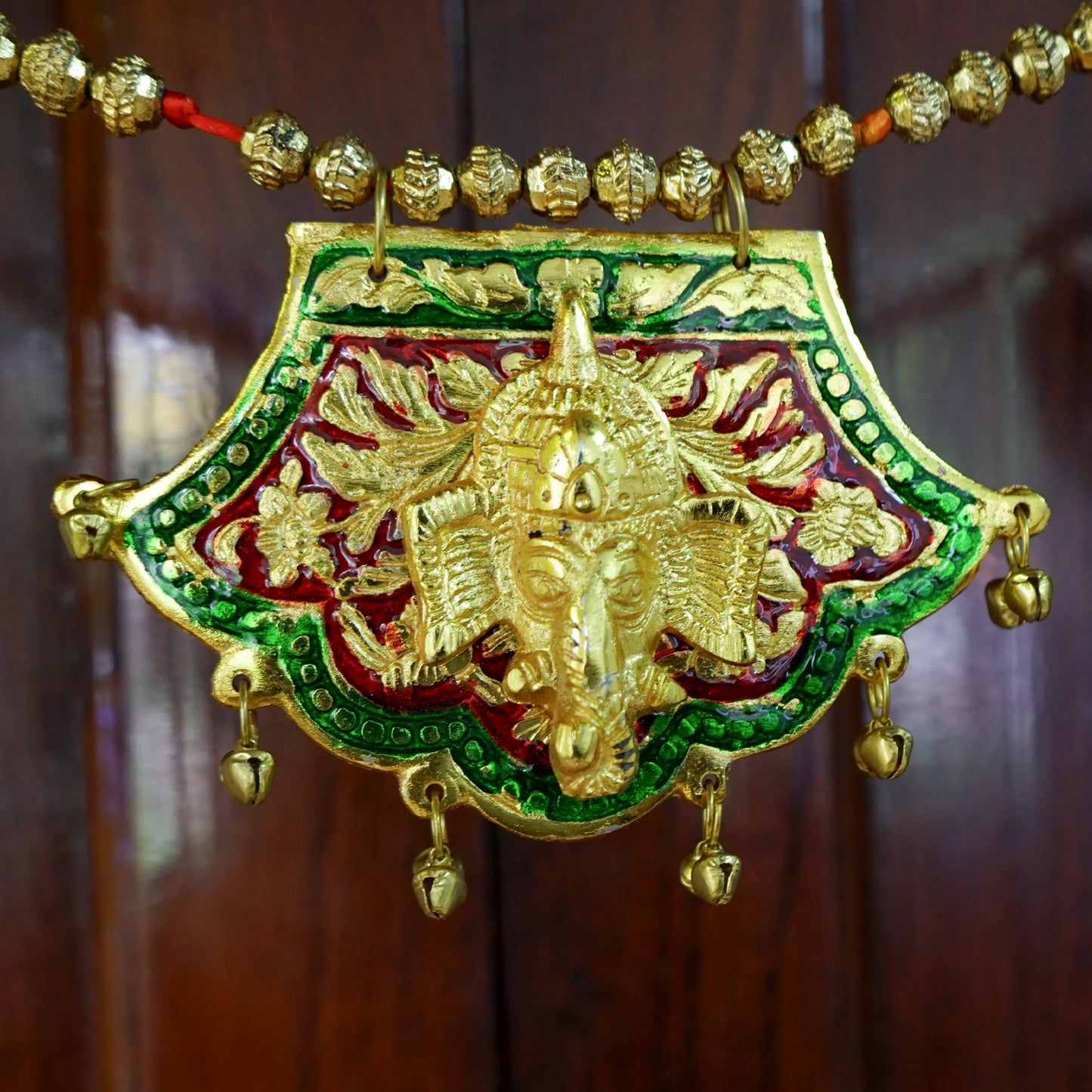 Hand Fan Shaped Elephant and Leaf Toran - Door Decor