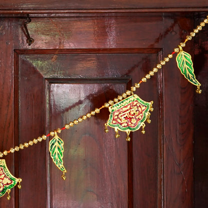 Hand Fan Shaped Elephant and Leaf Toran - Door Decor