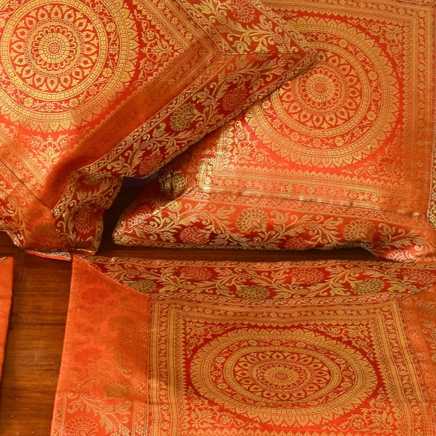 Banarasi Bloom Mandala Patchwork Pillow Covers