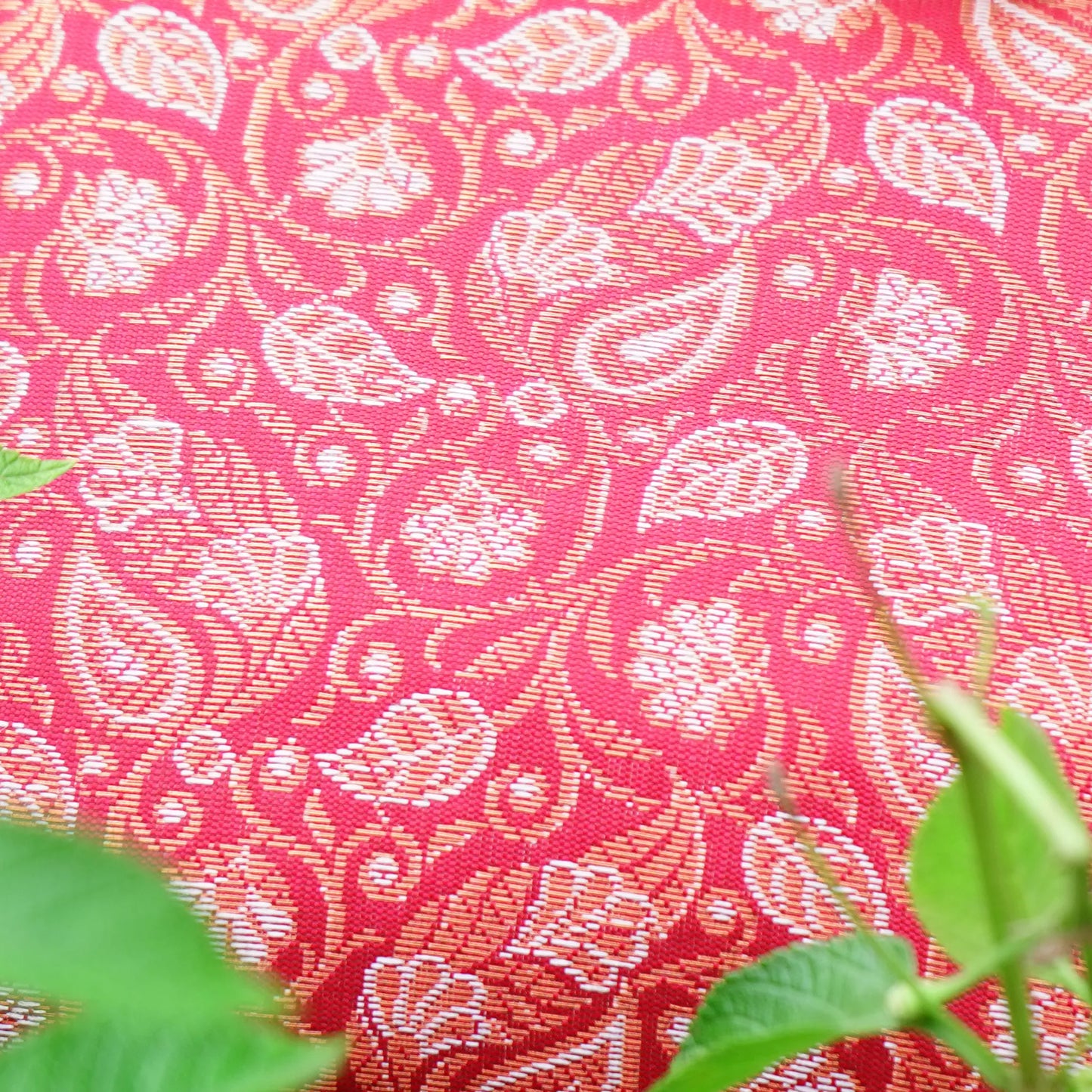 Red,Gold Banarasi Pouch