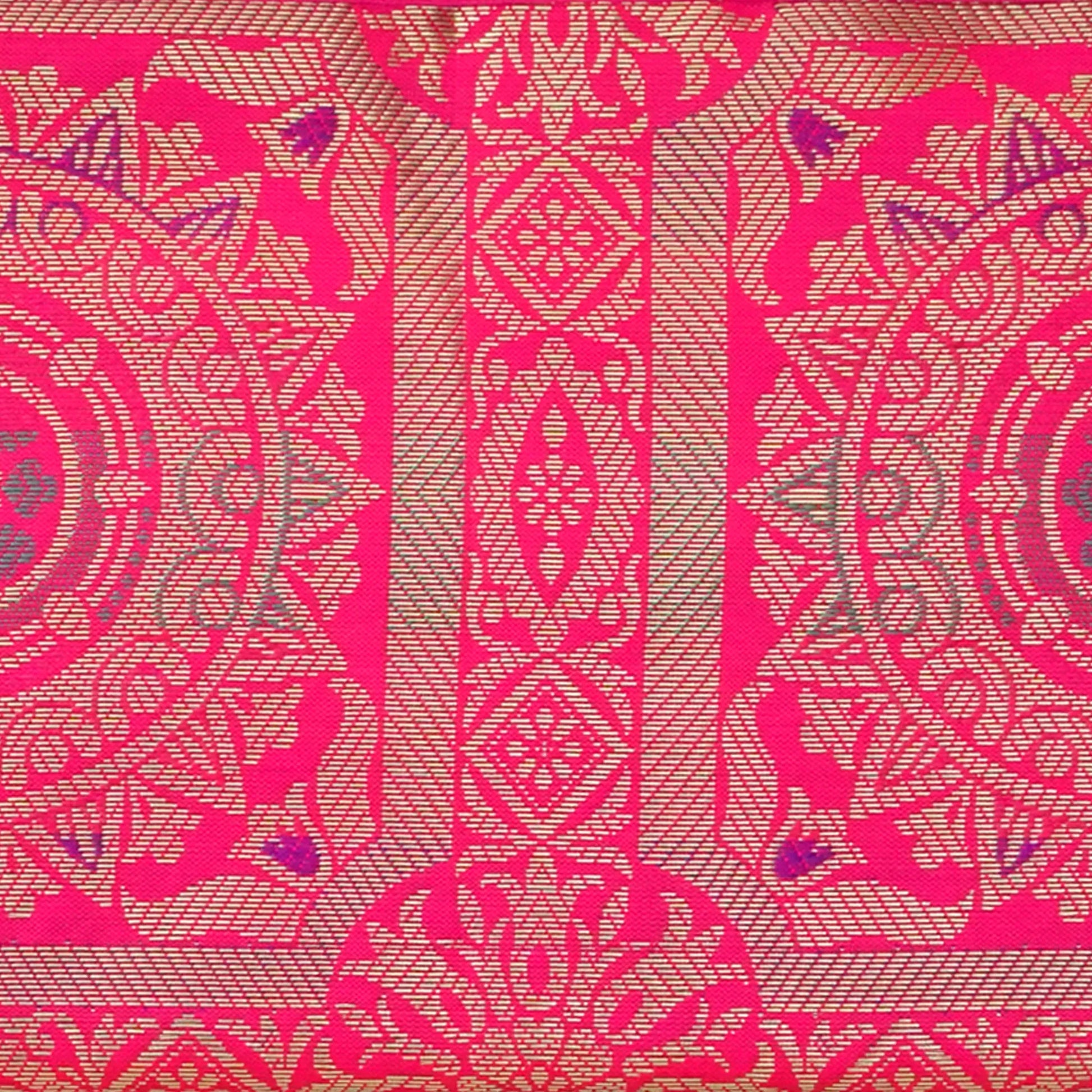 Pink Banarasi Pouch