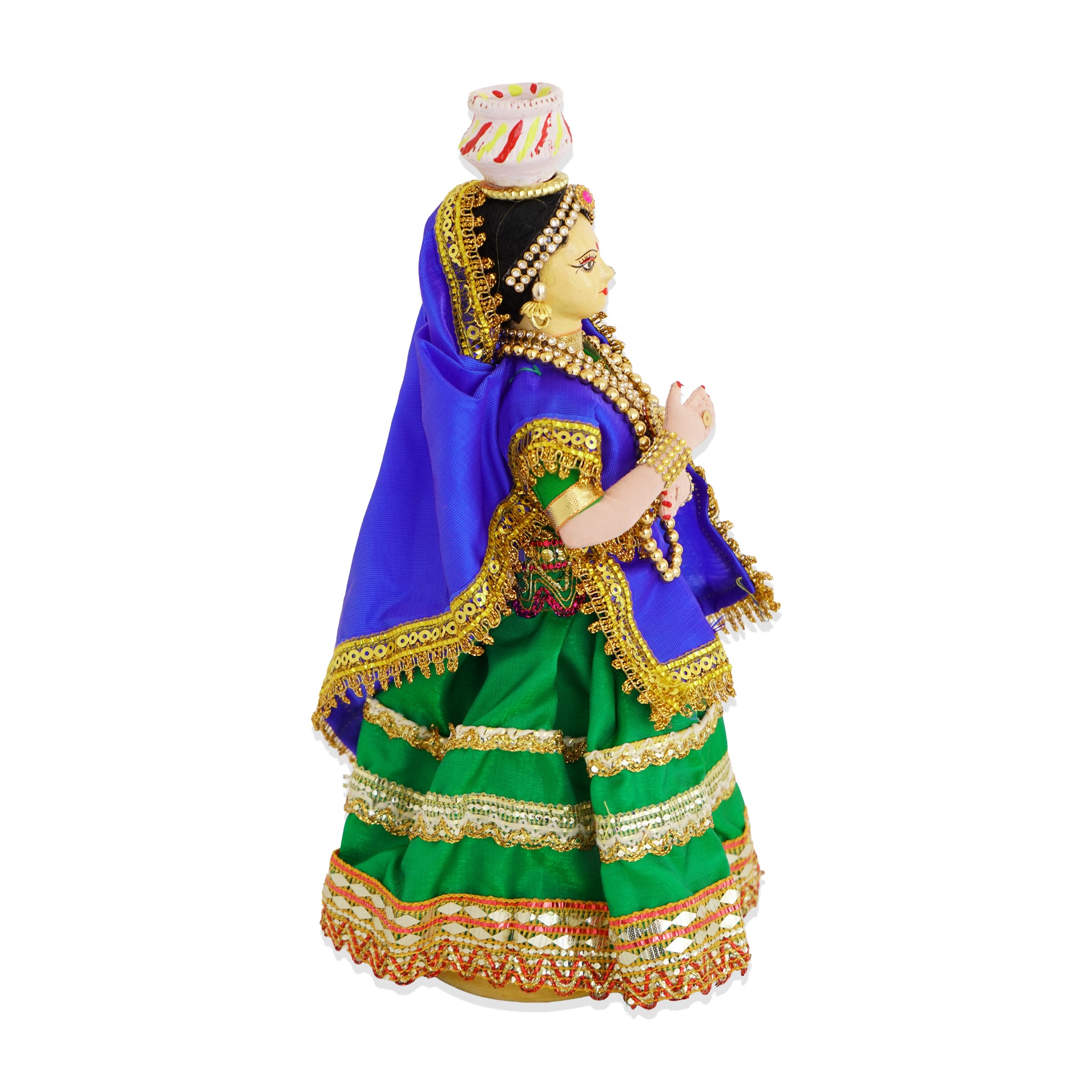 Handmade Raagini Gopika Fabric Doll The Bejeweled Pot Bearer