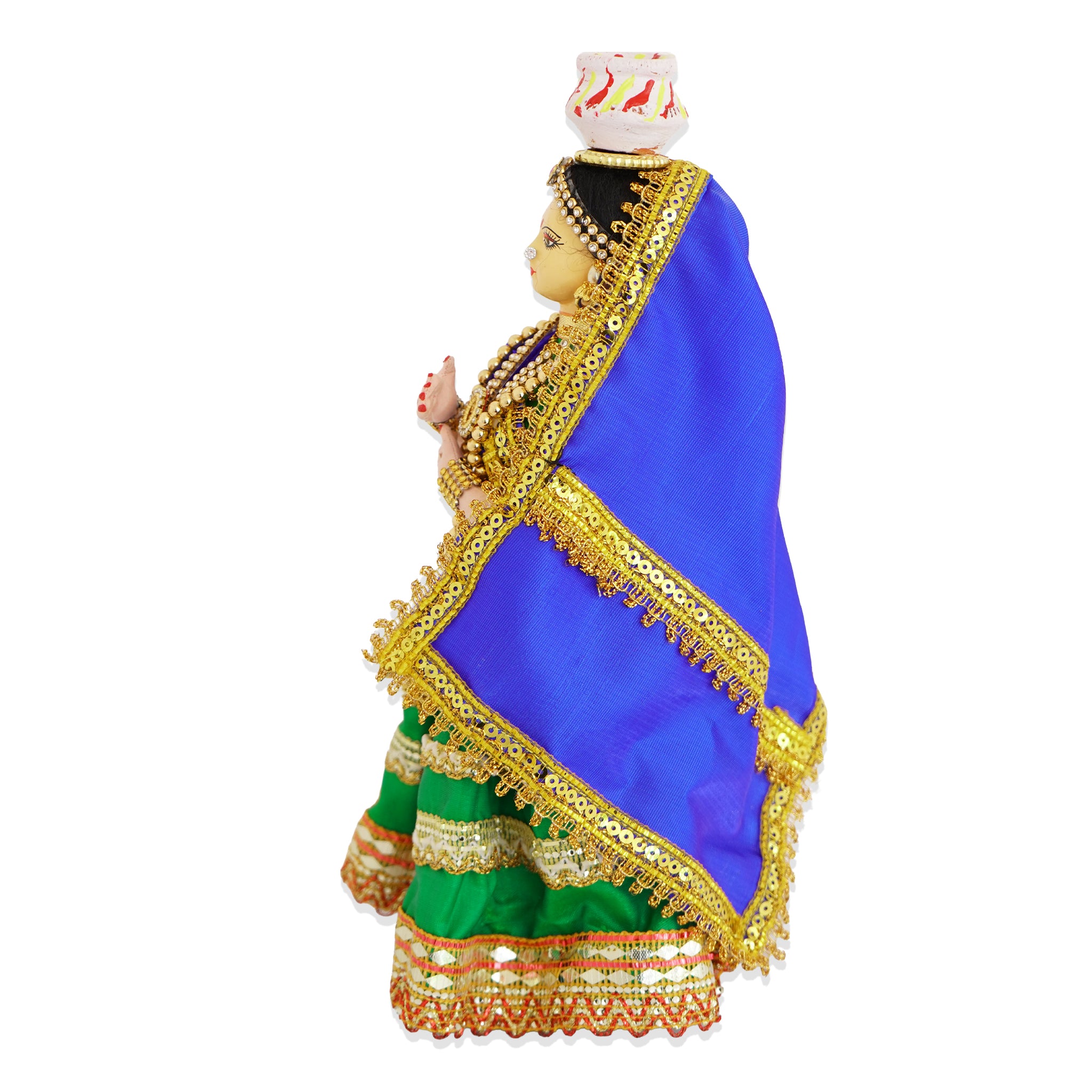 Handmade Raagini Gopika Fabric Doll The Bejeweled Pot Bearer