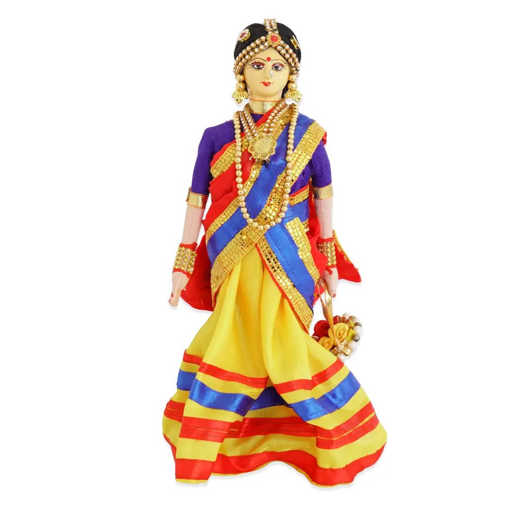 Handmade Fabric Doll - Blossom Belle Woman with Flower Basket - Culturati