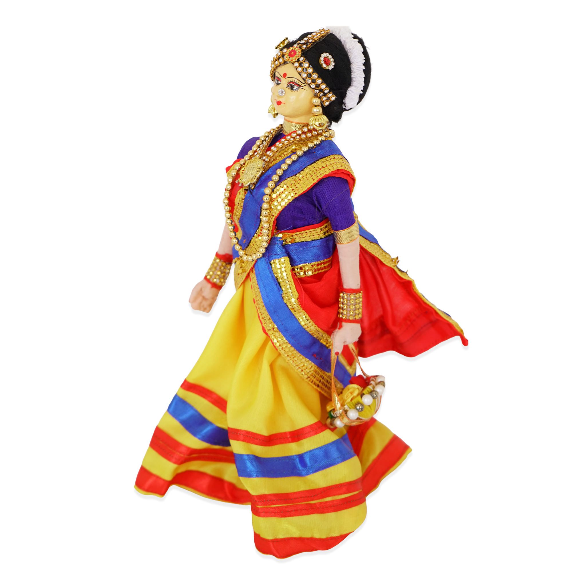 Handmade Fabric Doll - Blossom Belle Woman with Flower Basket