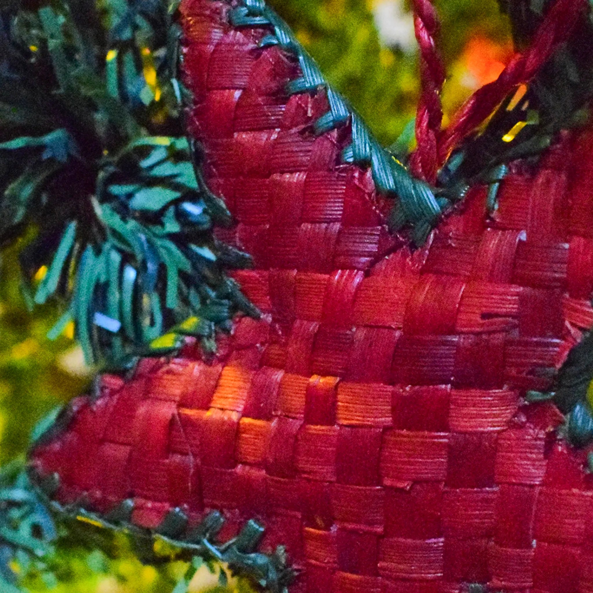 Eco-Friendly Christmas Tree Decoration-Red and Green Star| Handmade Screw Pine