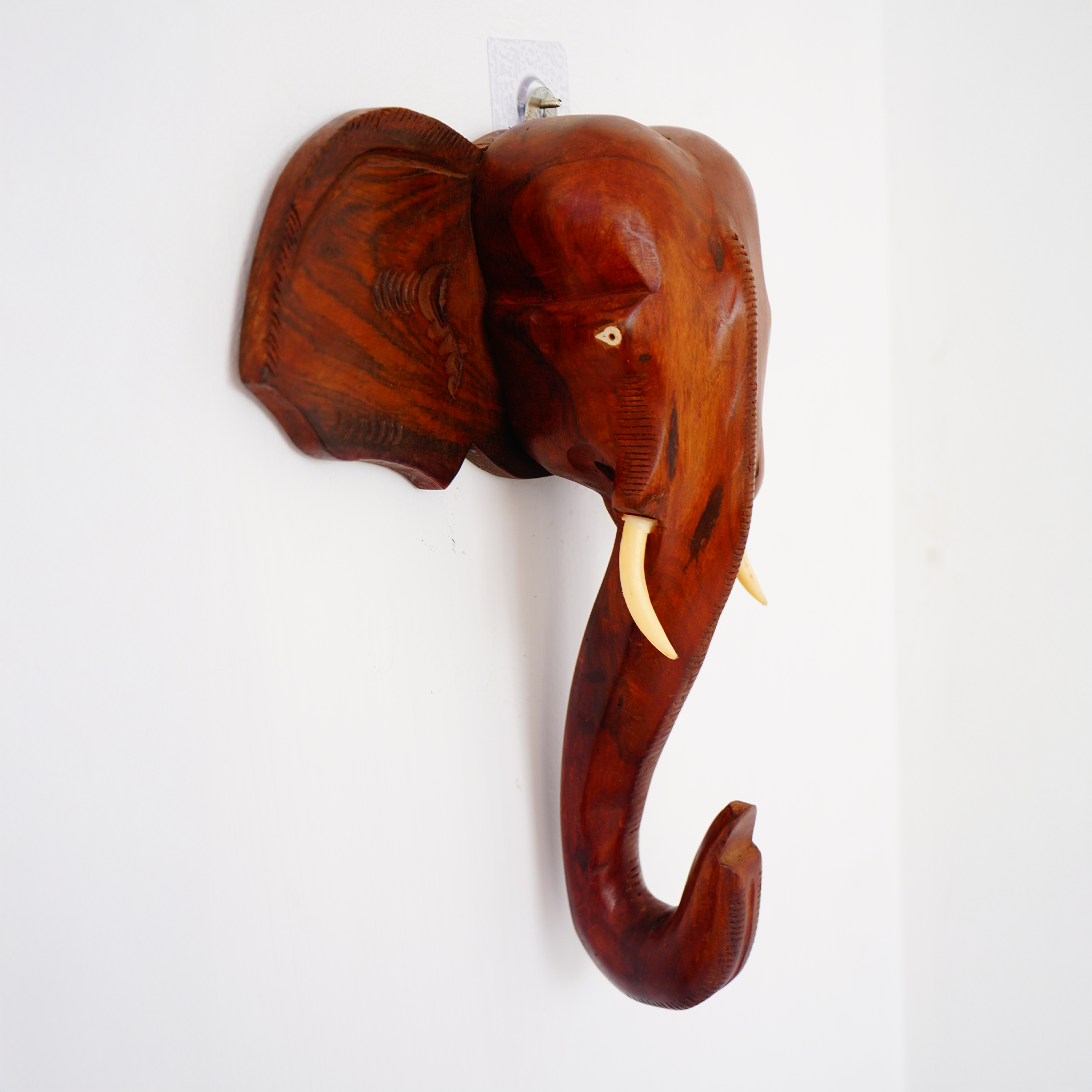 Minimalist Elephant Head Wall Hanging - Trunk Down Design(14 Inches)