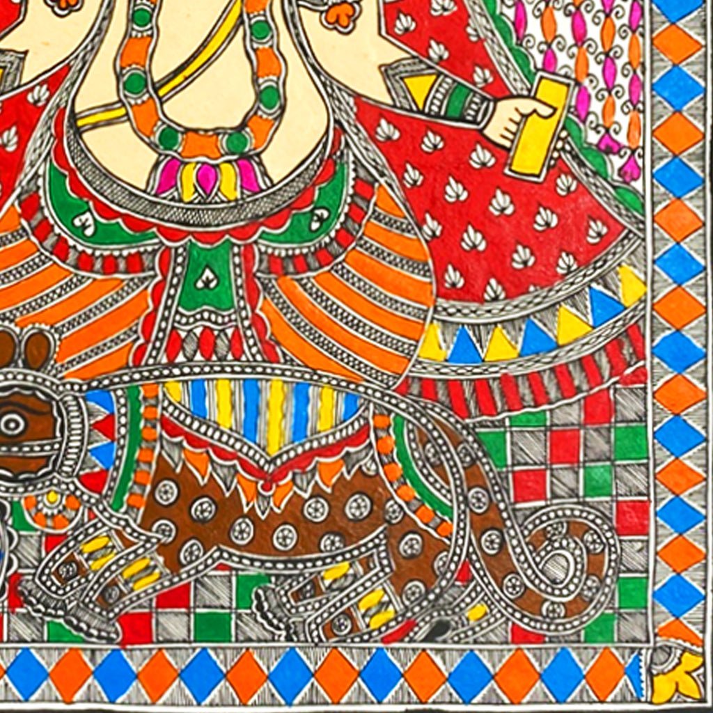 Madhubani Ganesh Art: Traditional Mithila Painting of Lord Ganesh - Made to Order - Culturati