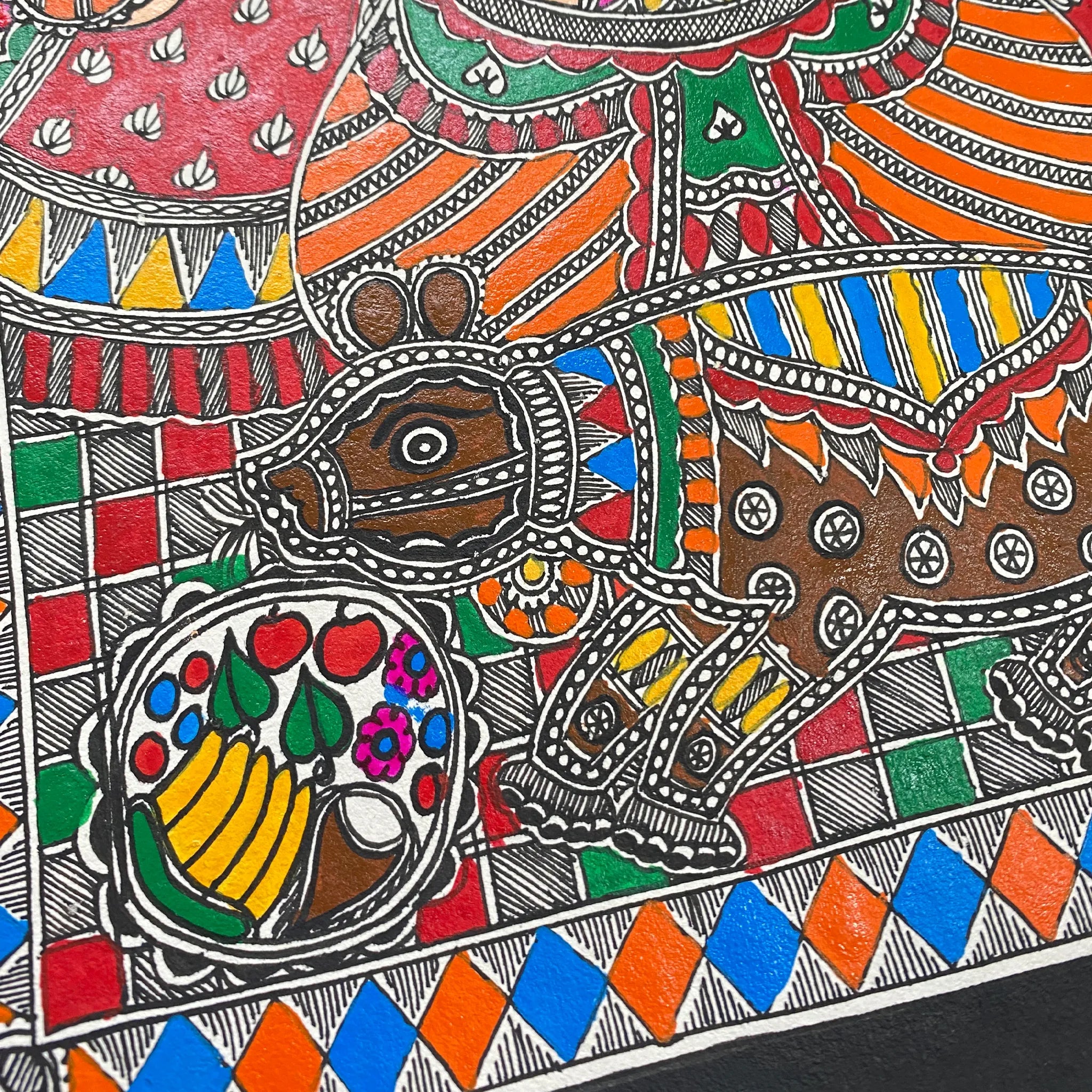 Madhubani Ganesh Art: Traditional Mithila Painting of Lord Ganesh-Made to Order