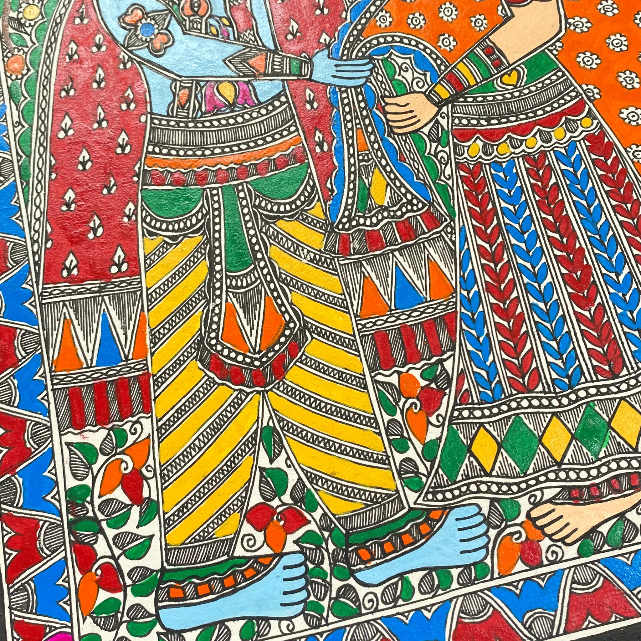 Hand painted Madhubani Radhakrishna-Made to Order