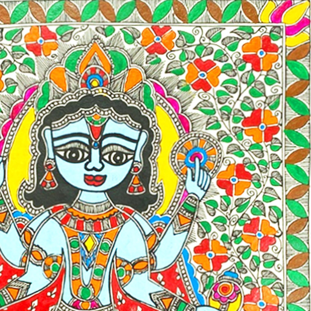 Madhubani Matsya Krishna Art - Made to Order - Culturati