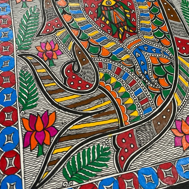 Handcrafted Madhubani- Matsya (fish) Art: Traditional Mithila Paintings of Prosperity