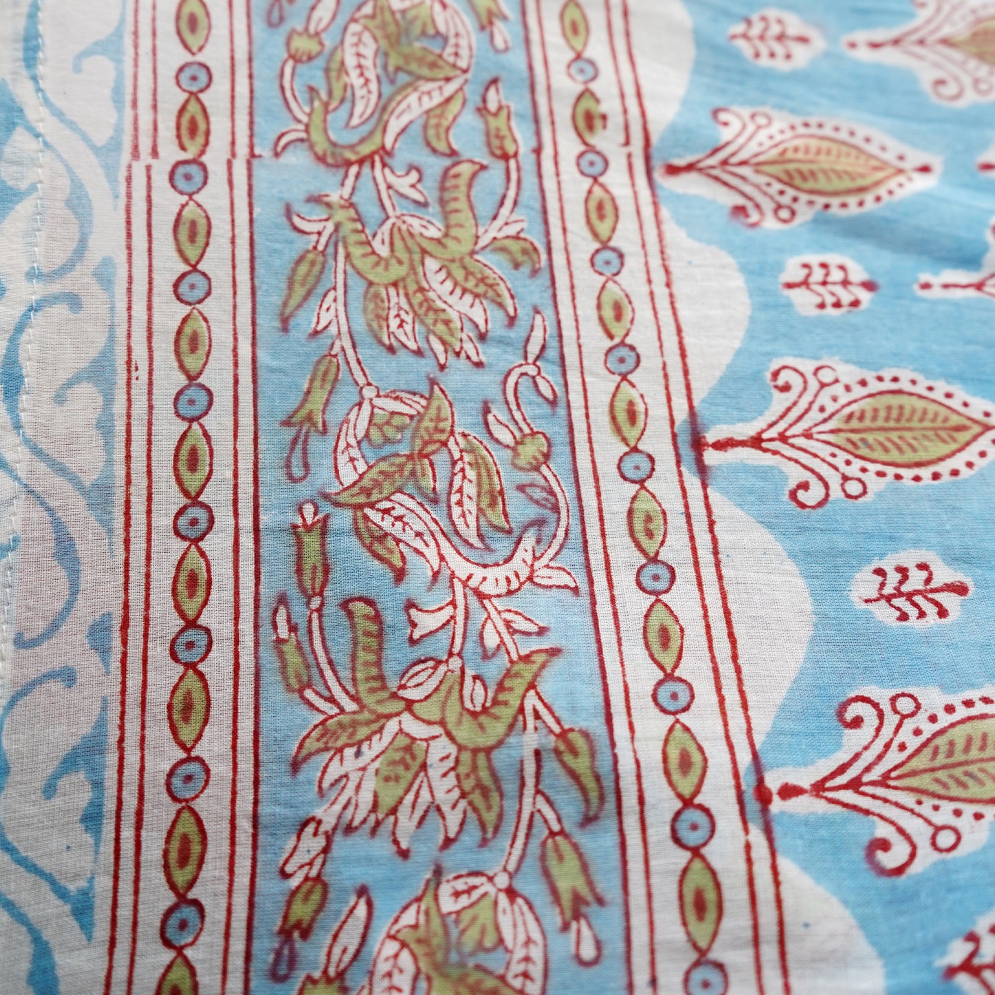 Shop Blue Hand Block-printed Chambric Dupatta Online