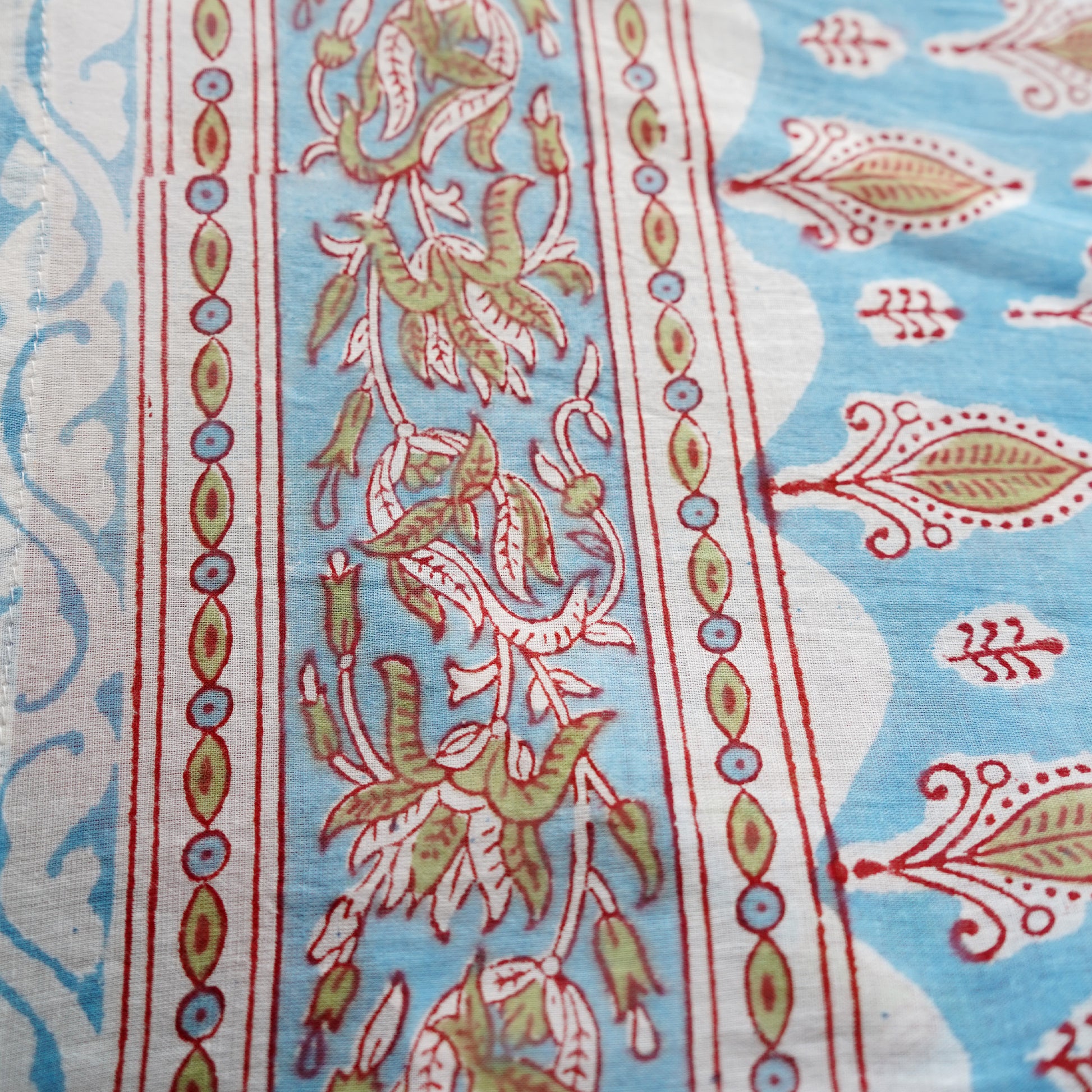 Shop Blue Hand Block-printed Chambric Dupatta Online