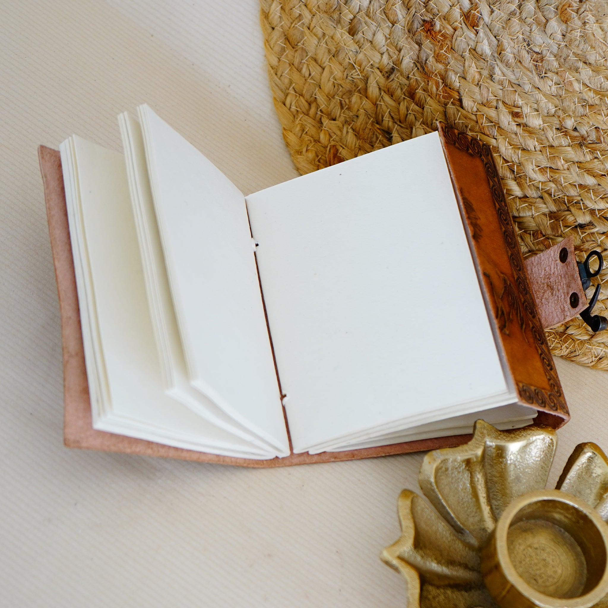 Handcrafted Leather Journal with Lock - Secure Diary with Key - Culturati