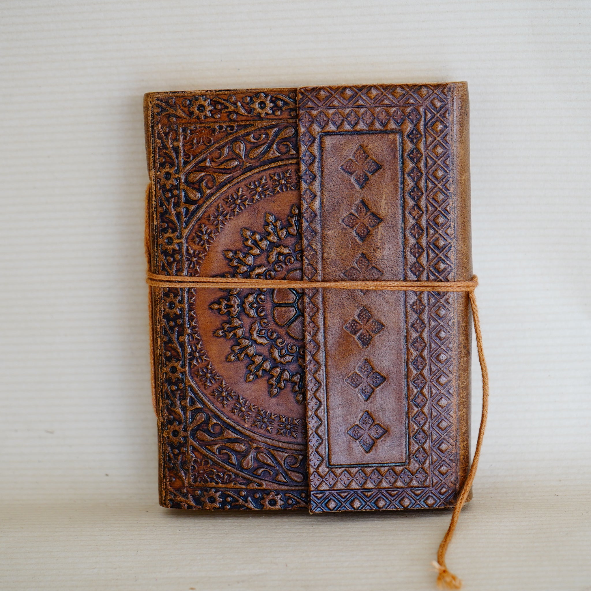 Premium Embossed Leather Journal - Handcrafted Antique Design - Culturati