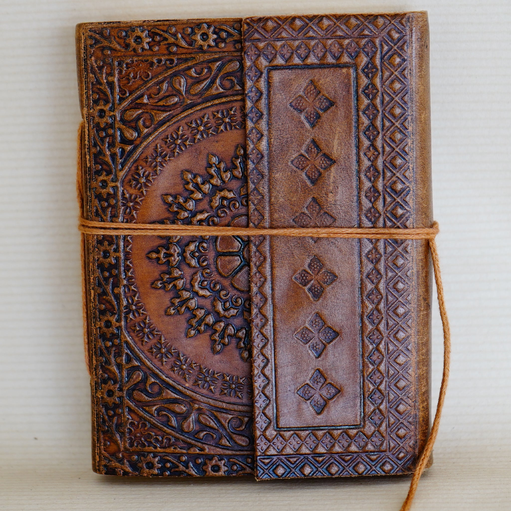 Premium Embossed Leather Journal - Handcrafted Antique Design - Culturati