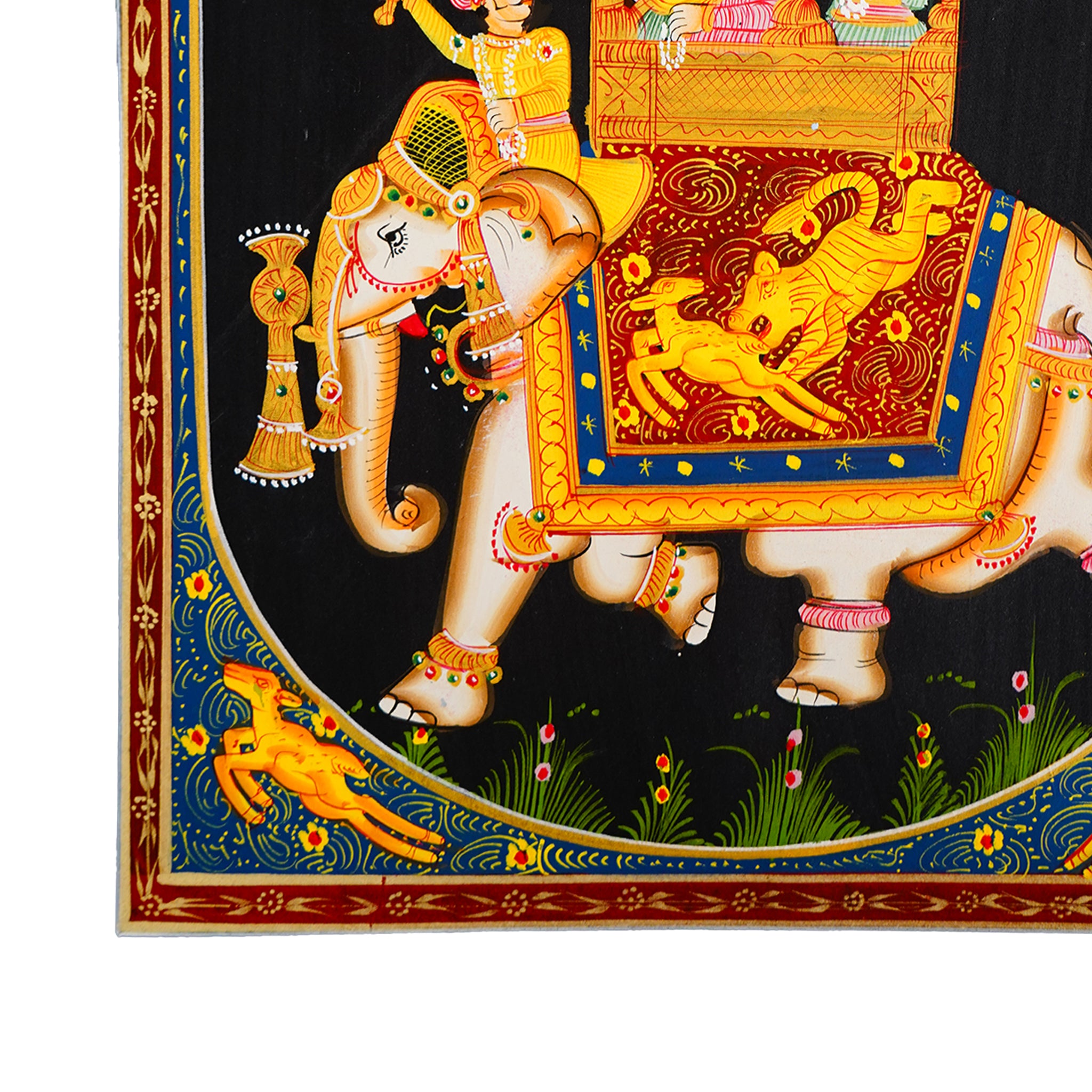 Hand Painted Royal Elephant Mughal Miniature Painting