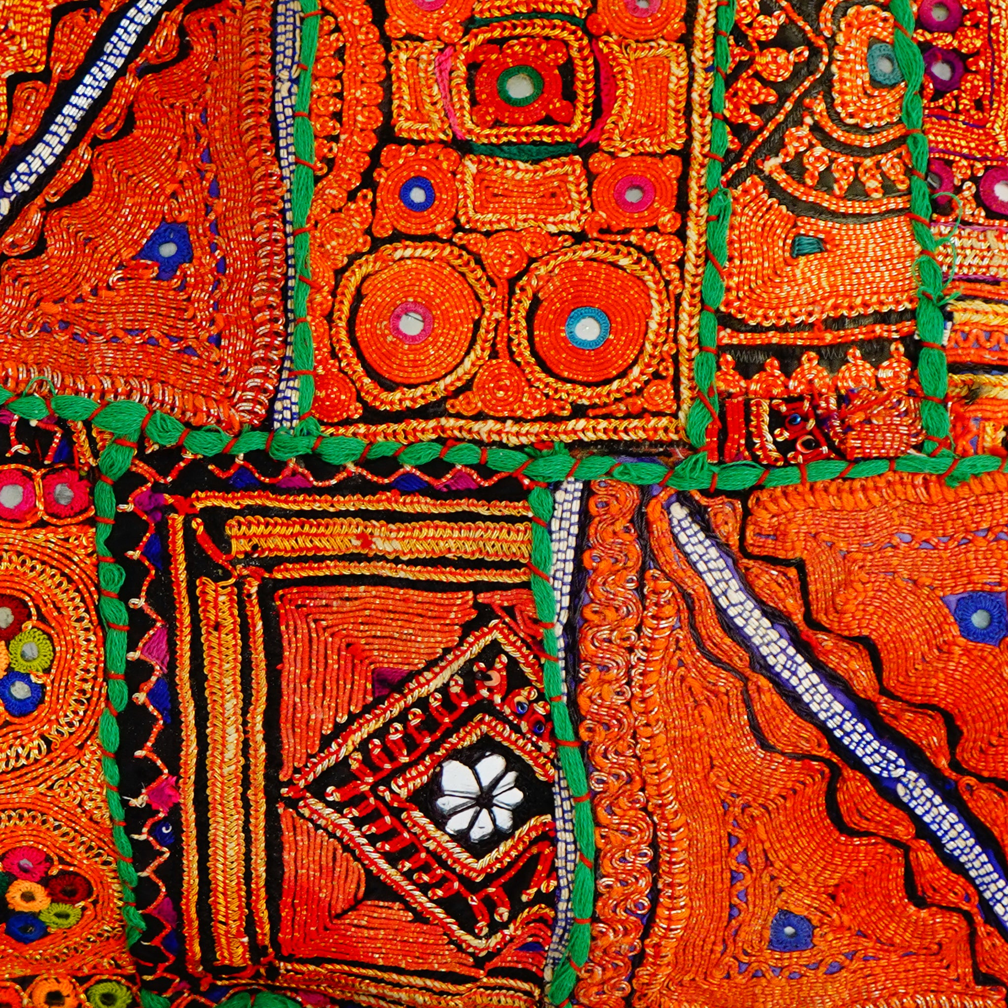 Handcrafted Banjara Embroidery Pillow Cover Vibrant Tribal Decor Piece
