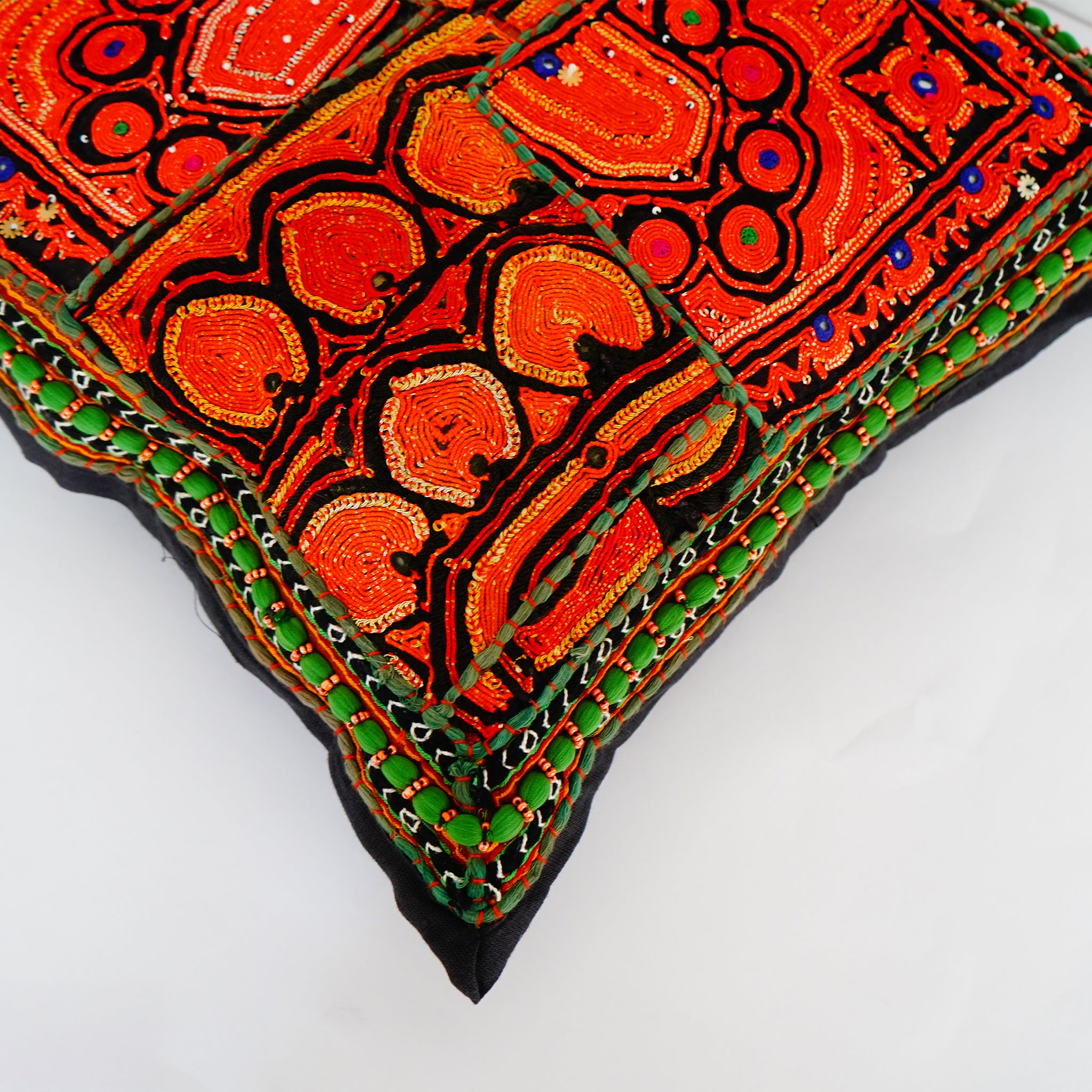 Handcrafted Rabari Embroidery Pillow Cover Tribal Patterns