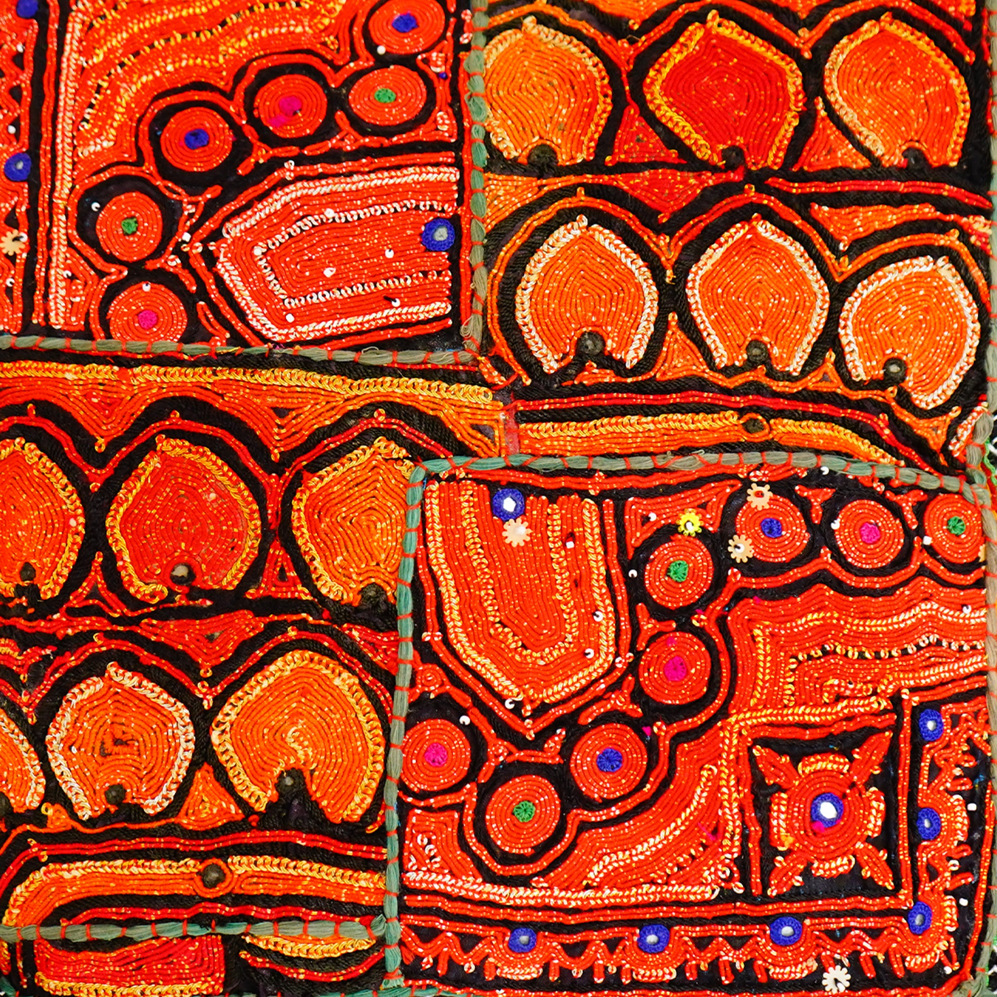 Handcrafted Rabari Embroidery Pillow Cover Tribal Patterns