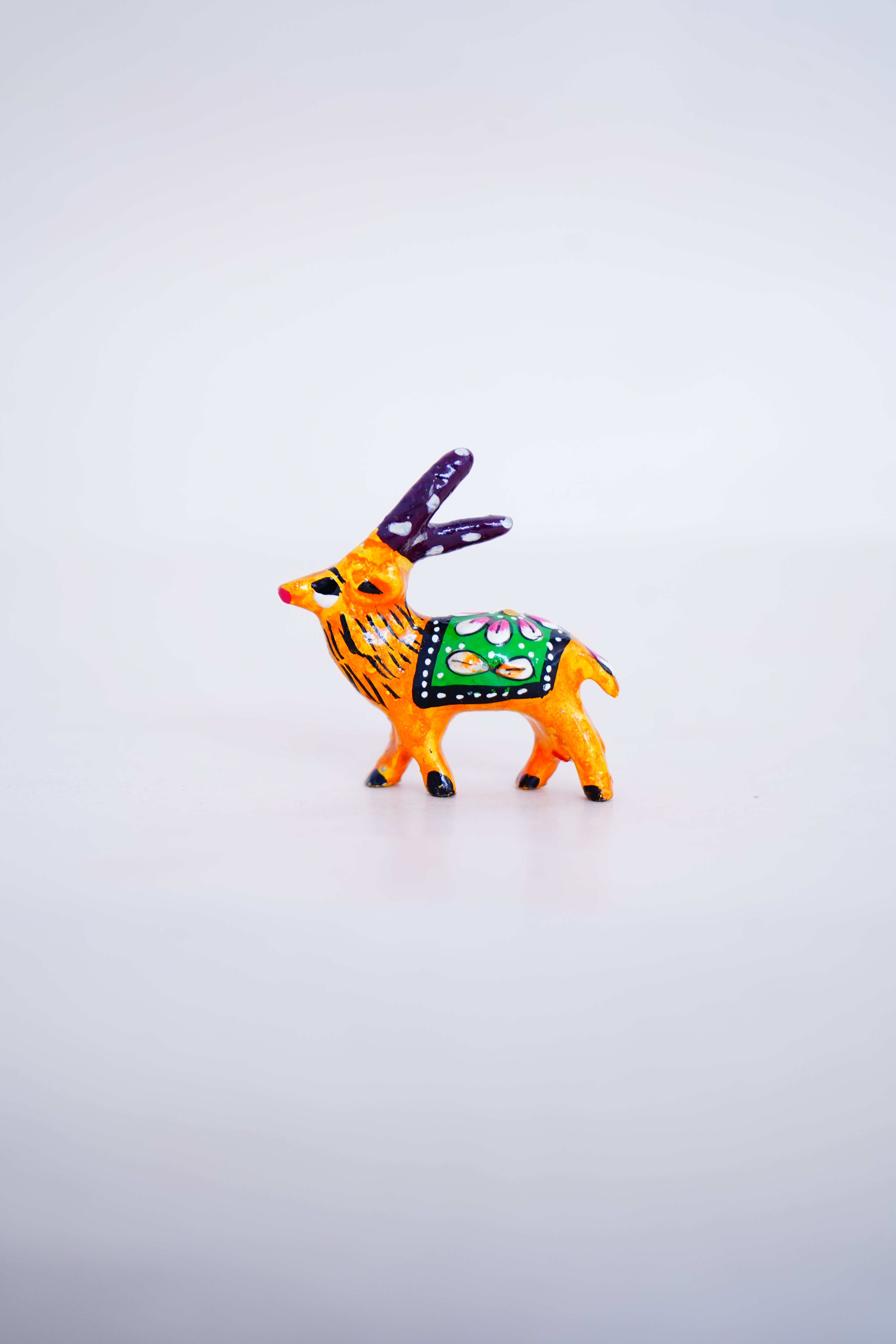 Handcrafted Meenakari Design Deer Statue Yellow