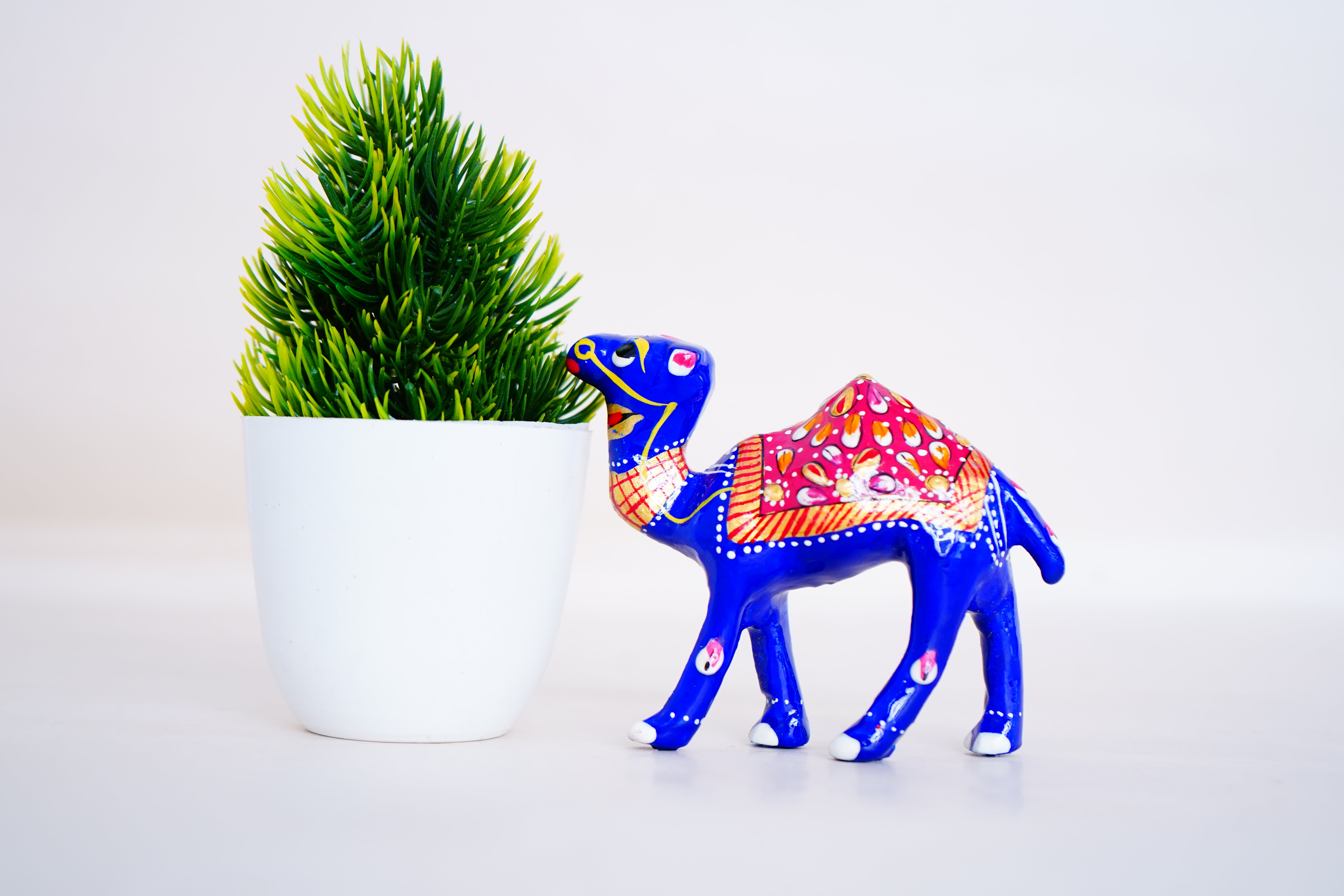 Elegant Handcrafted Meenakari Design Camel Statue Blue