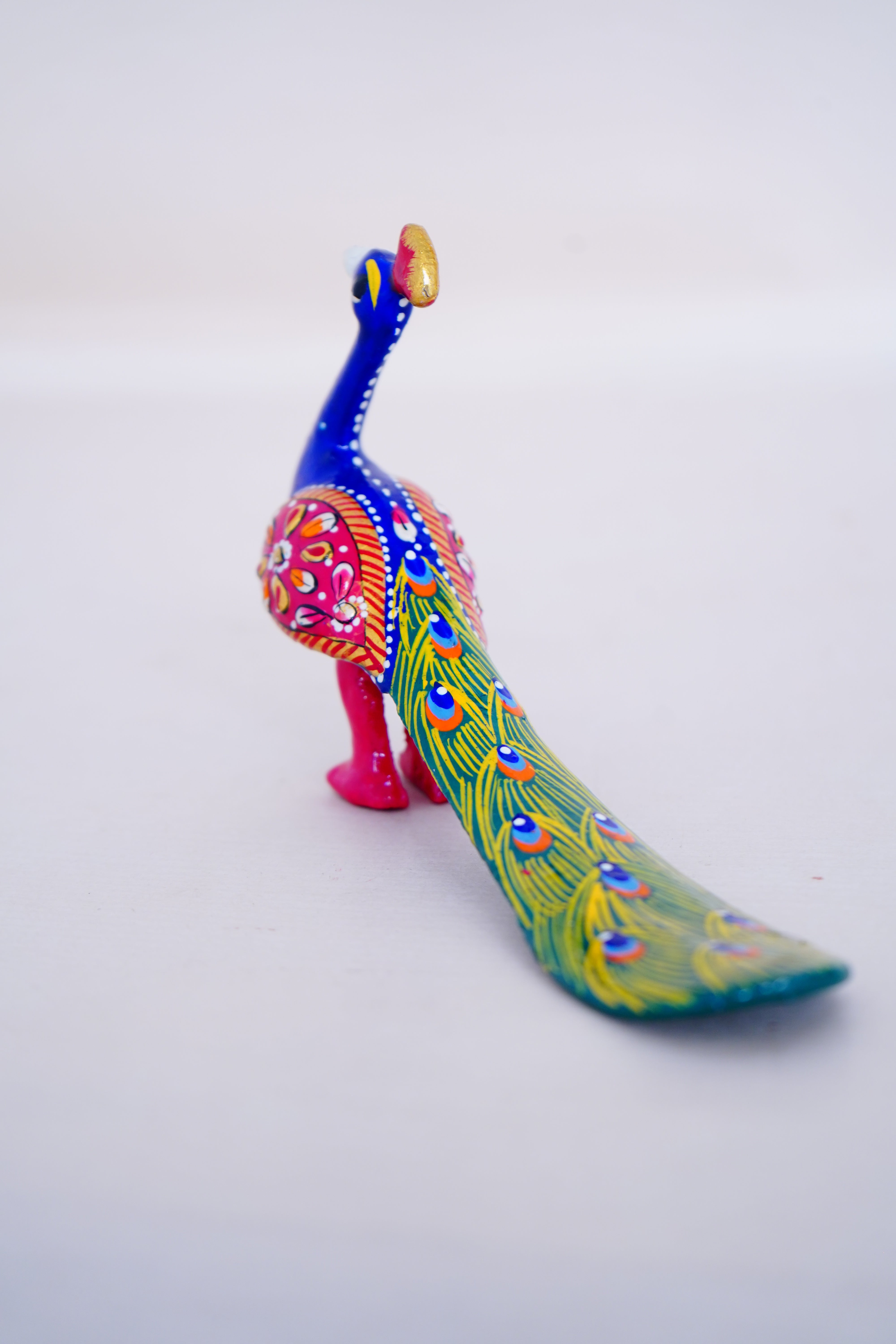 Elegant Handcrafted Meenakari Design Peacock Statue