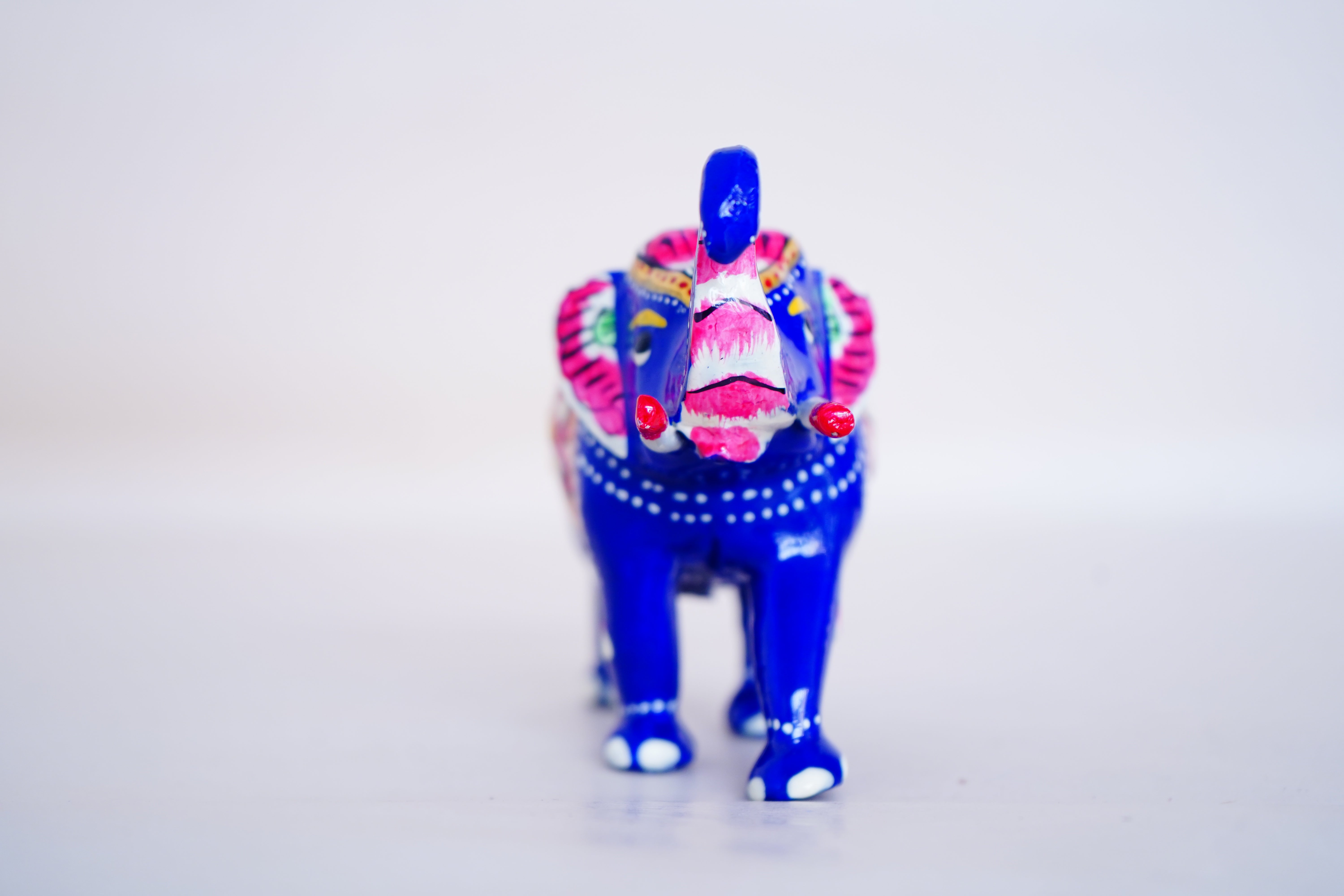 Elegant Handcrafted Meenakari Design Elephant Statue Blue